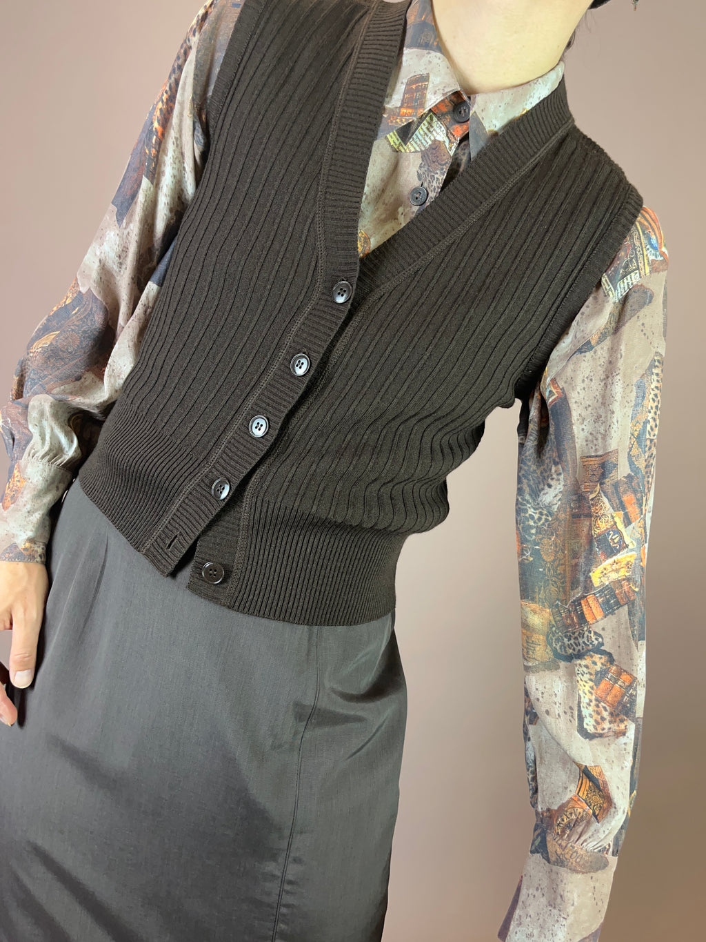 Strickweste Braun Gr. 36/38