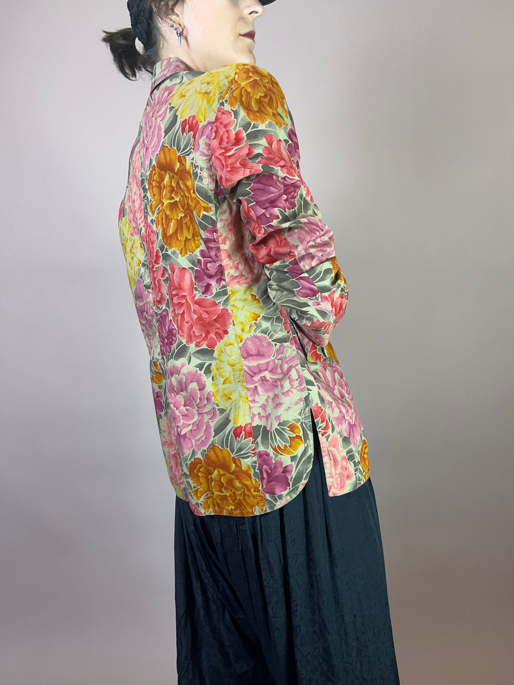 Blazer Blumen Print Baumwolle Gr. 38