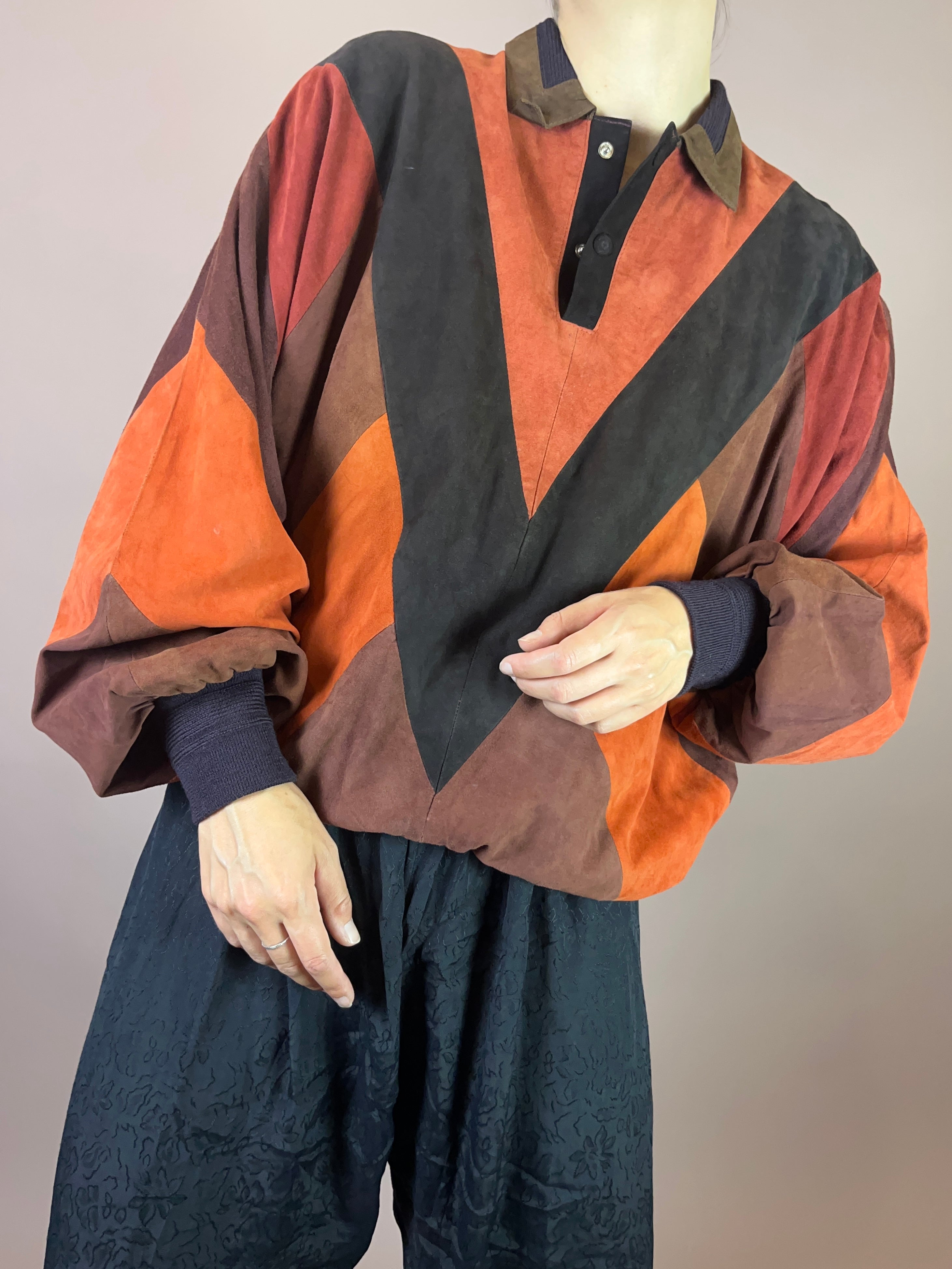 Wildleder Pullover Orange Gr. M