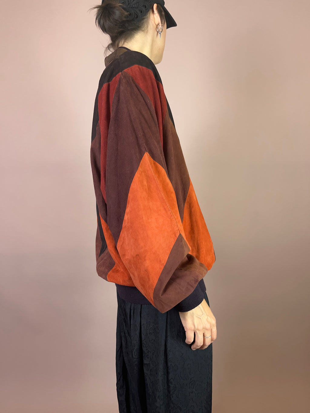 Wildleder Pullover Orange Gr. M