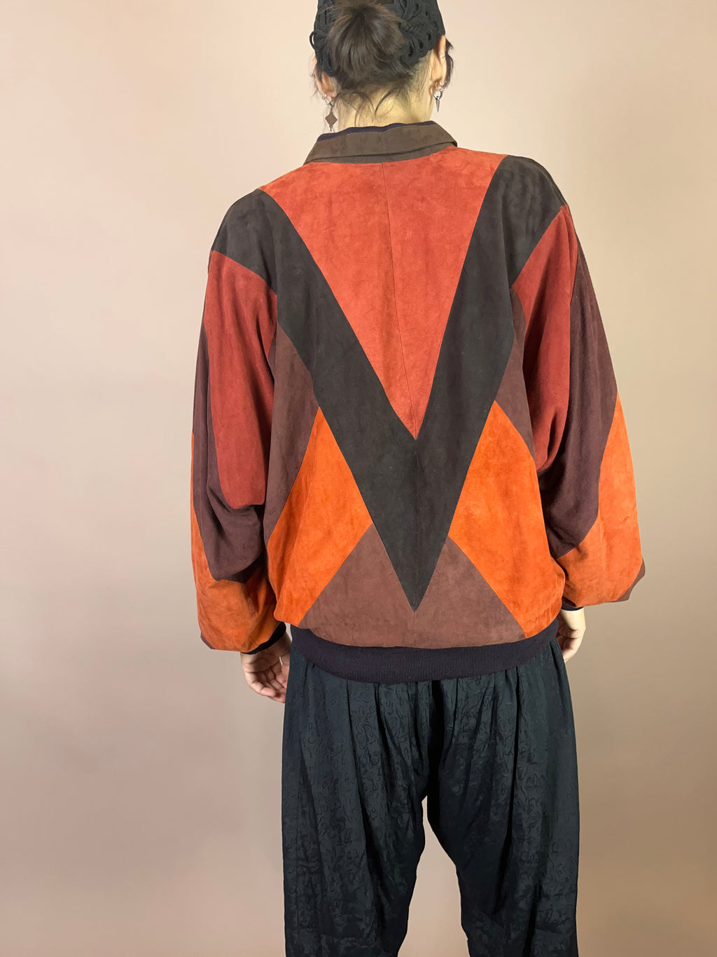 Wildleder Pullover Orange Gr. M