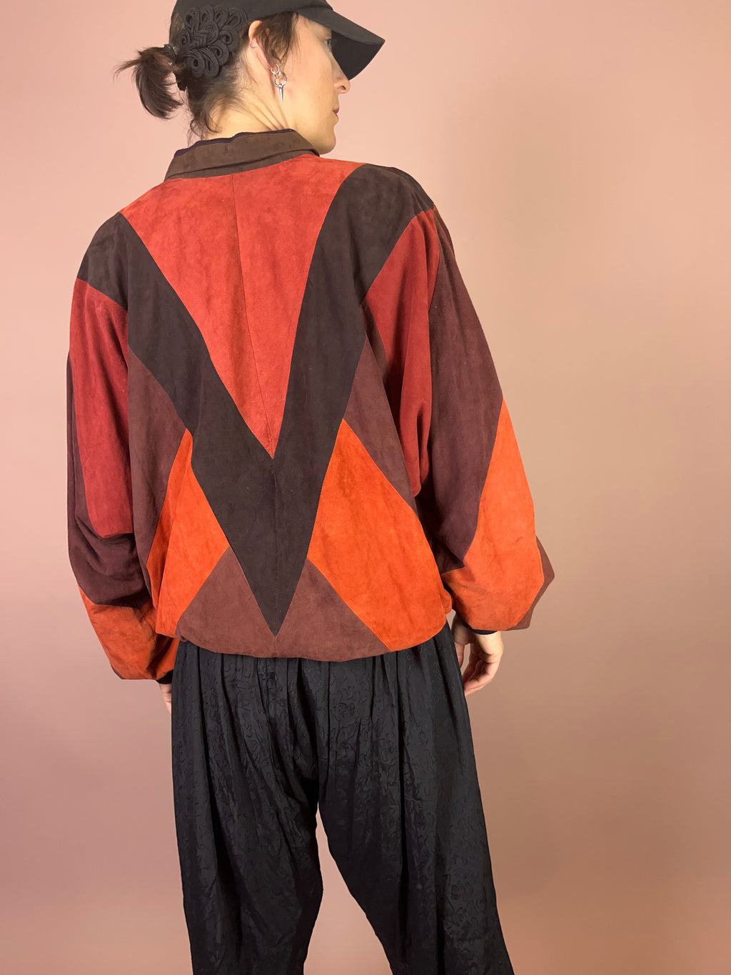 Wildleder Pullover Orange Gr. M