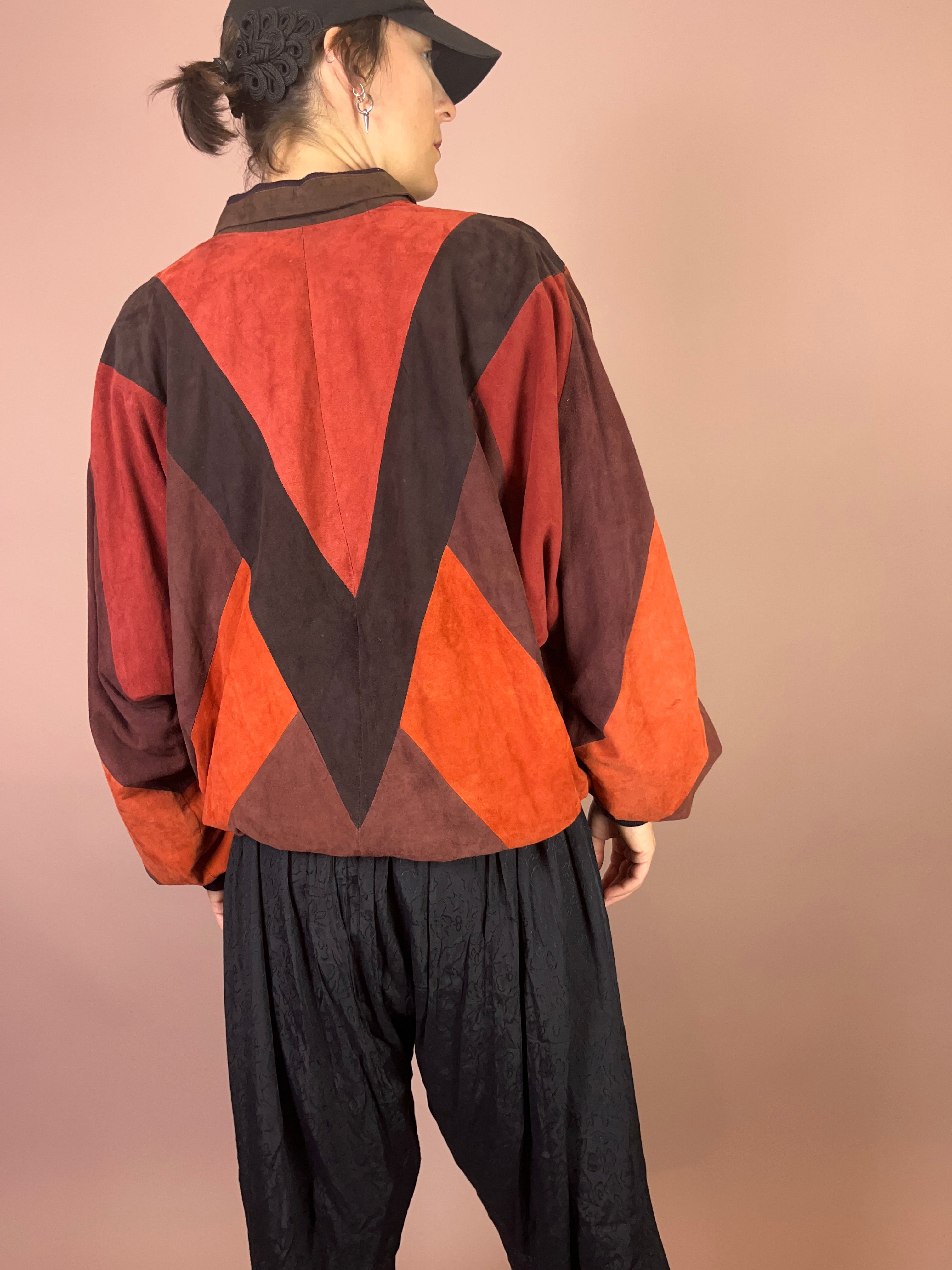 Wildleder Pullover Orange Gr. M