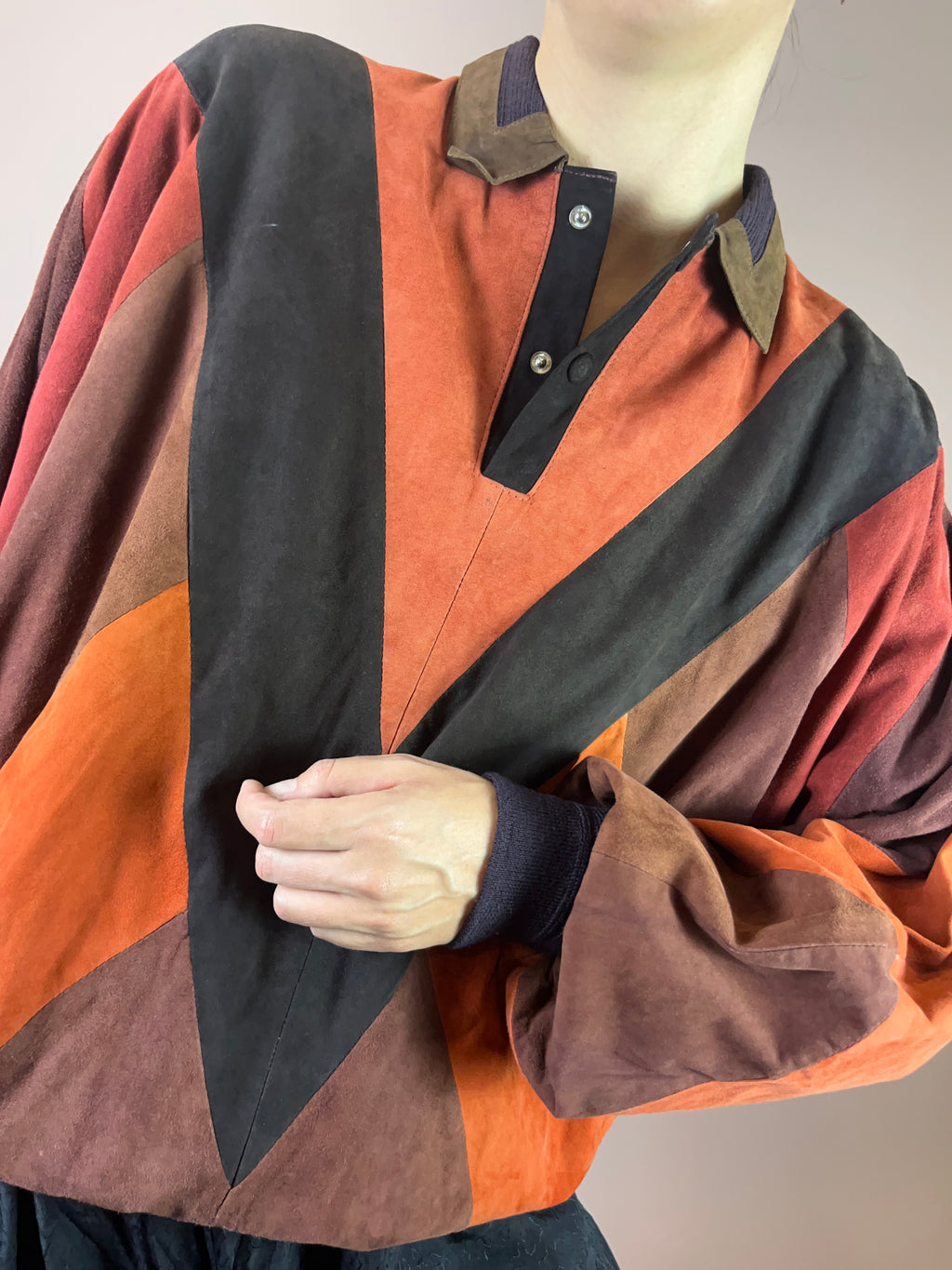 Wildleder Pullover Orange Gr. M