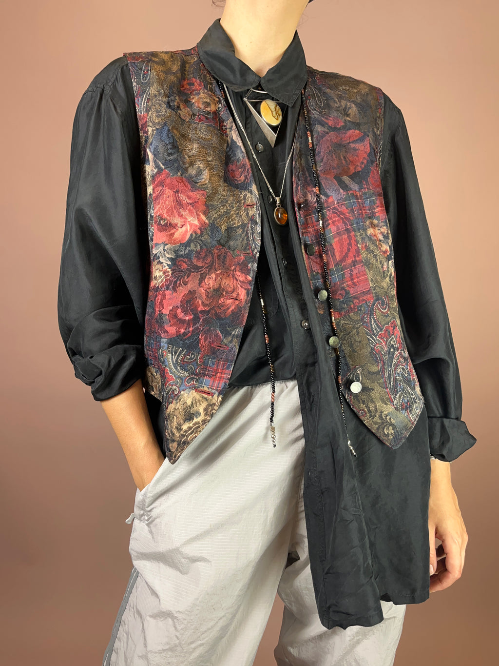 Weste Rosen Paisley Gr. 38/40