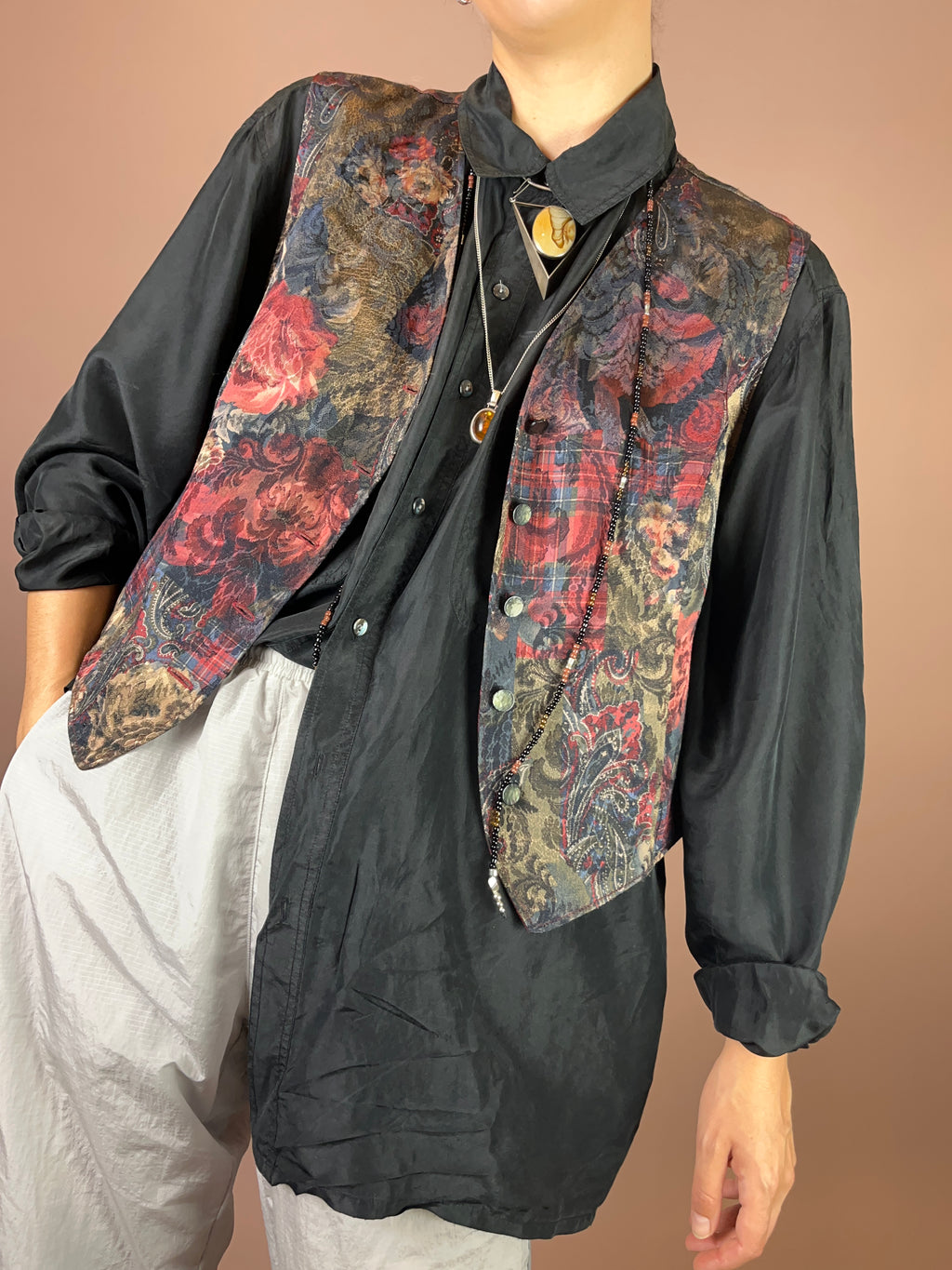Weste Rosen Paisley Gr. 38/40