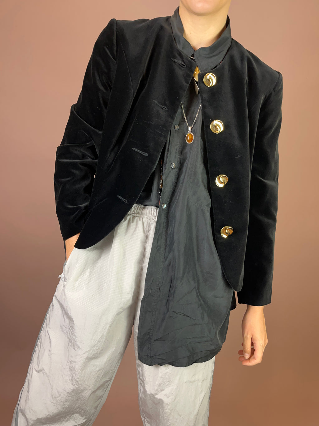 Blazer Samt Goldknöpfe Gr. 36