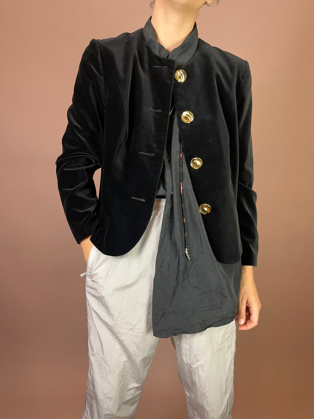 Blazer Samt Goldknöpfe Gr. 36