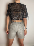 Leather Shorts Grau Gr. 34