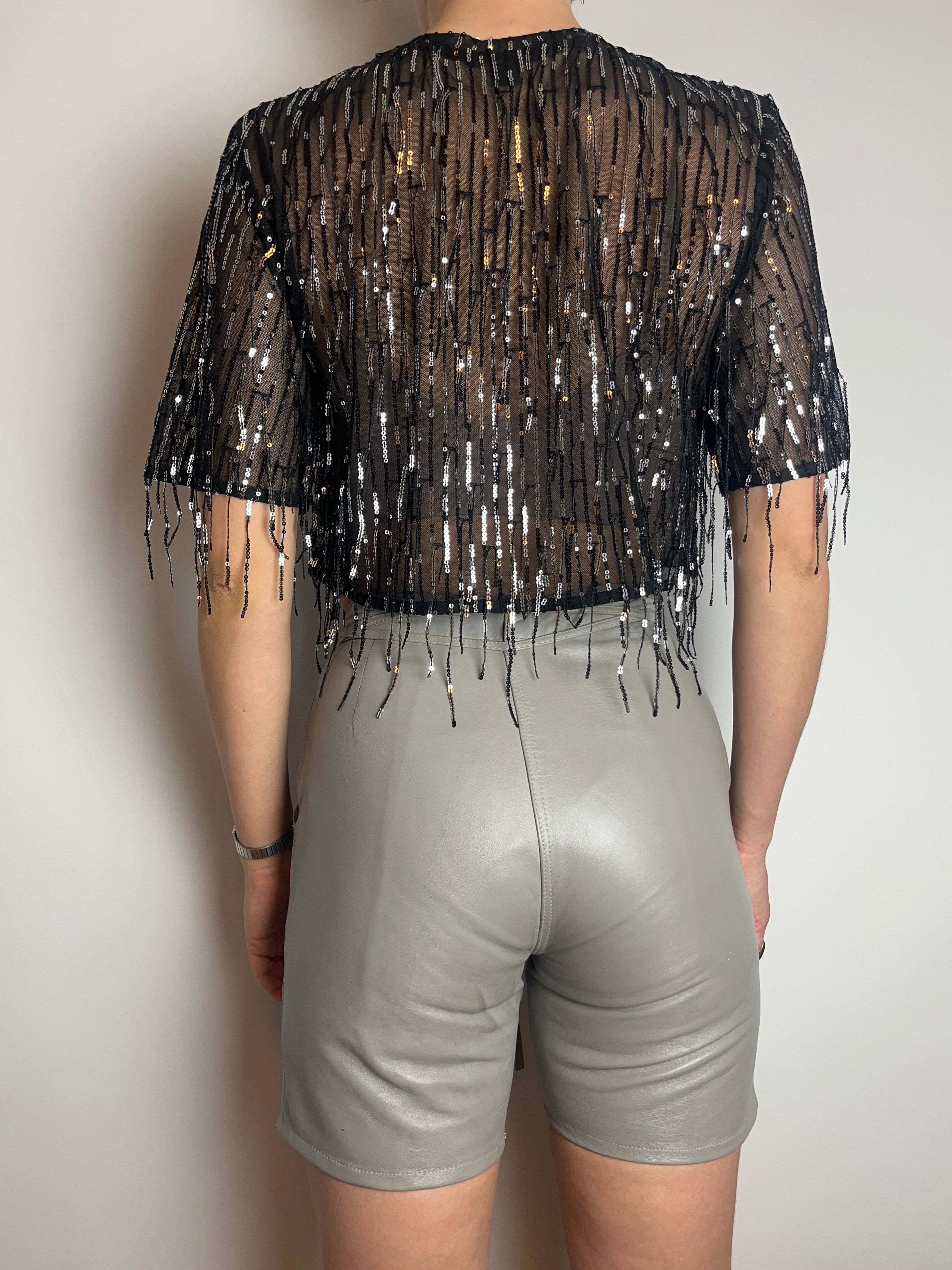 Leather Shorts Grau Gr. 34