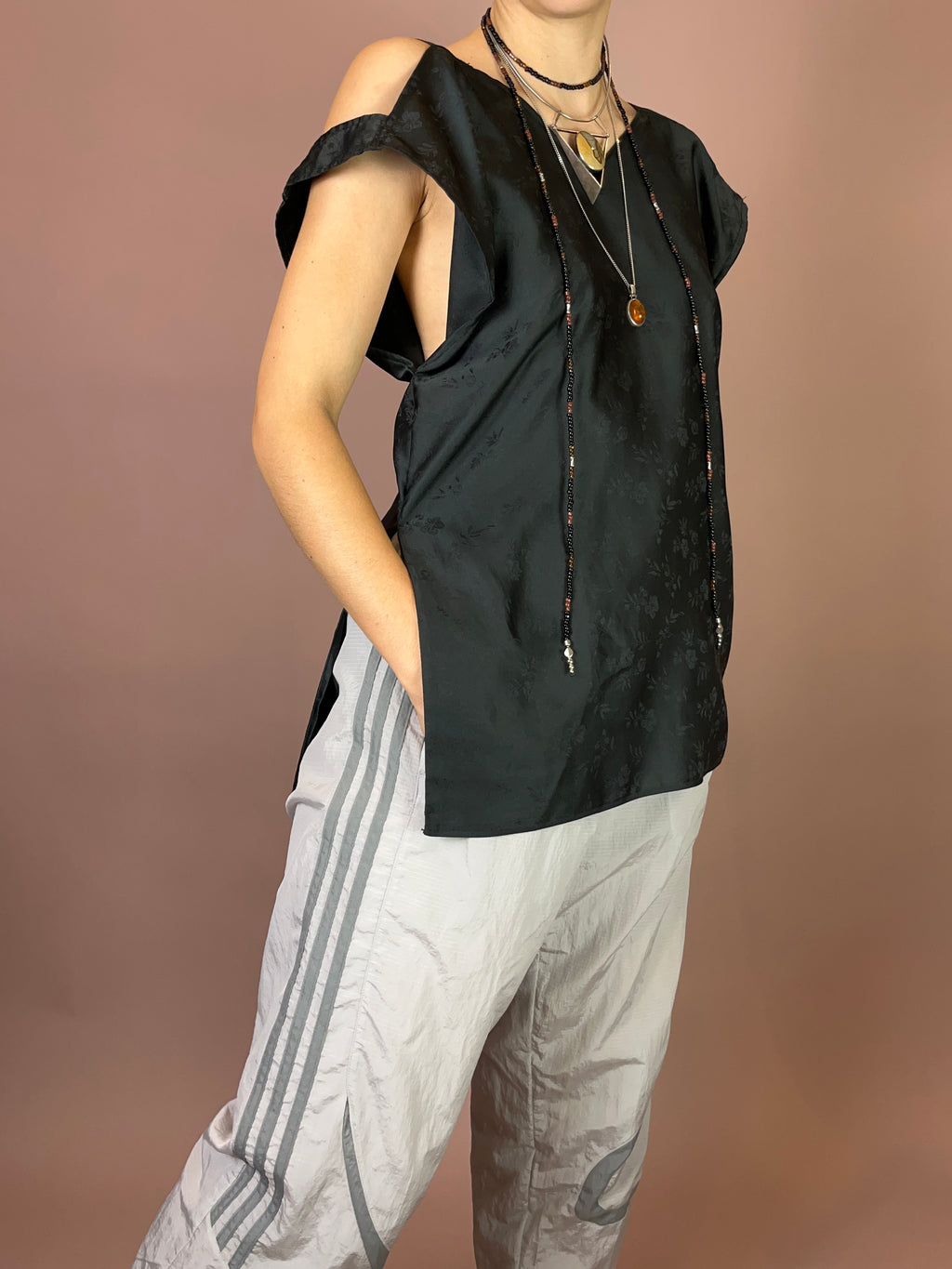 Satin Top Blumen Gr. 38