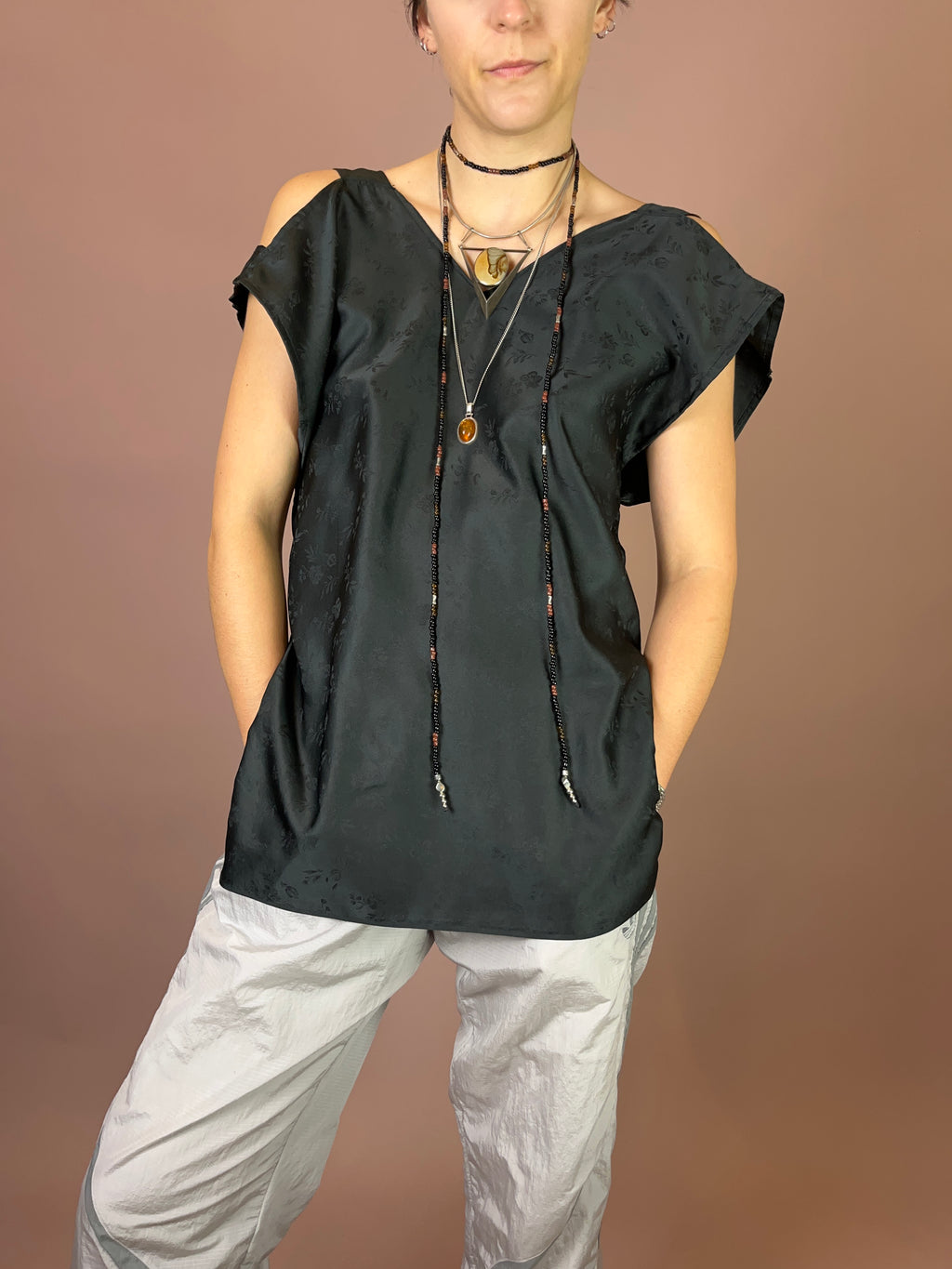 Satin Top Blumen Gr. 38