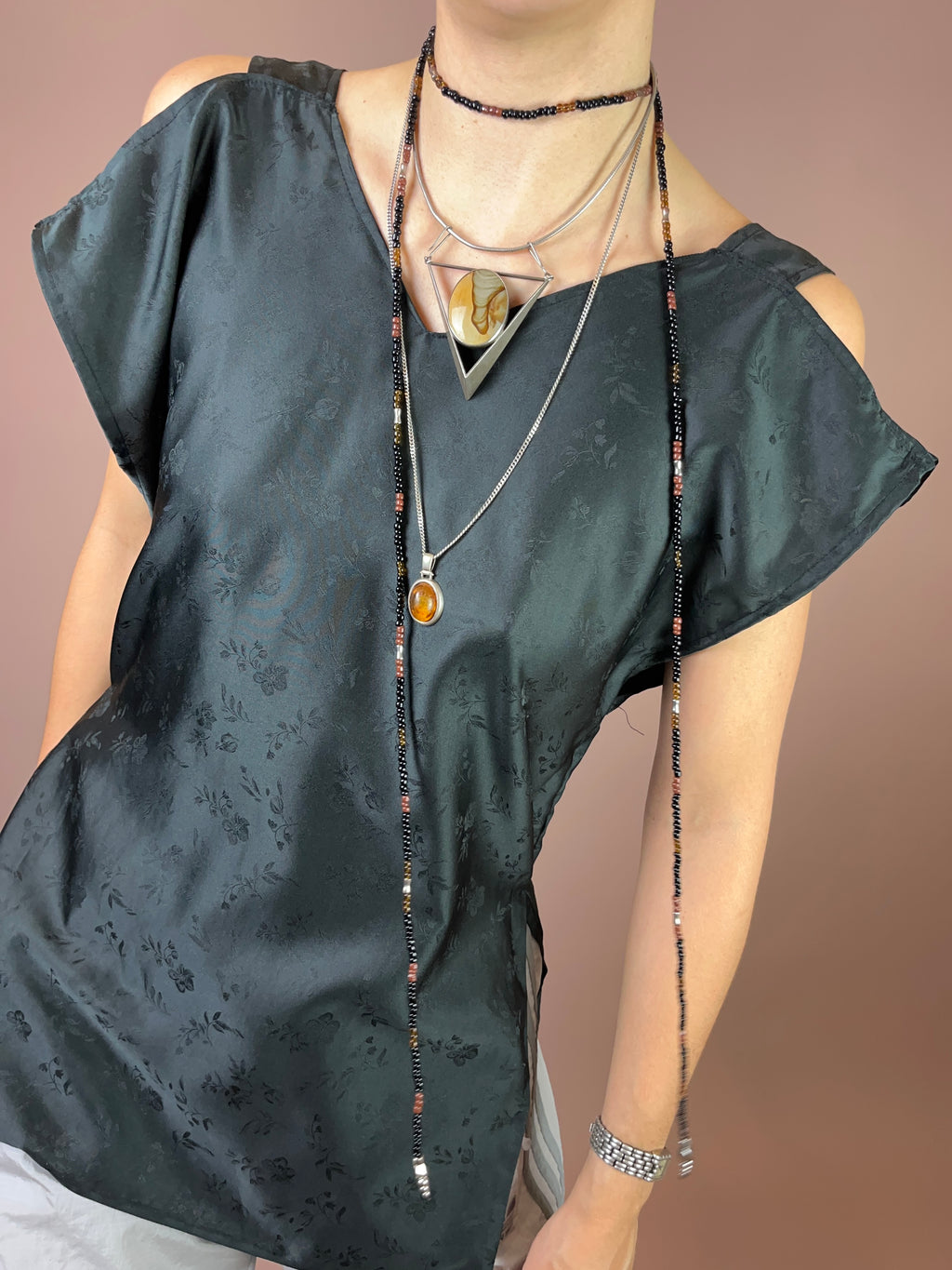 Satin Top Blumen Gr. 38