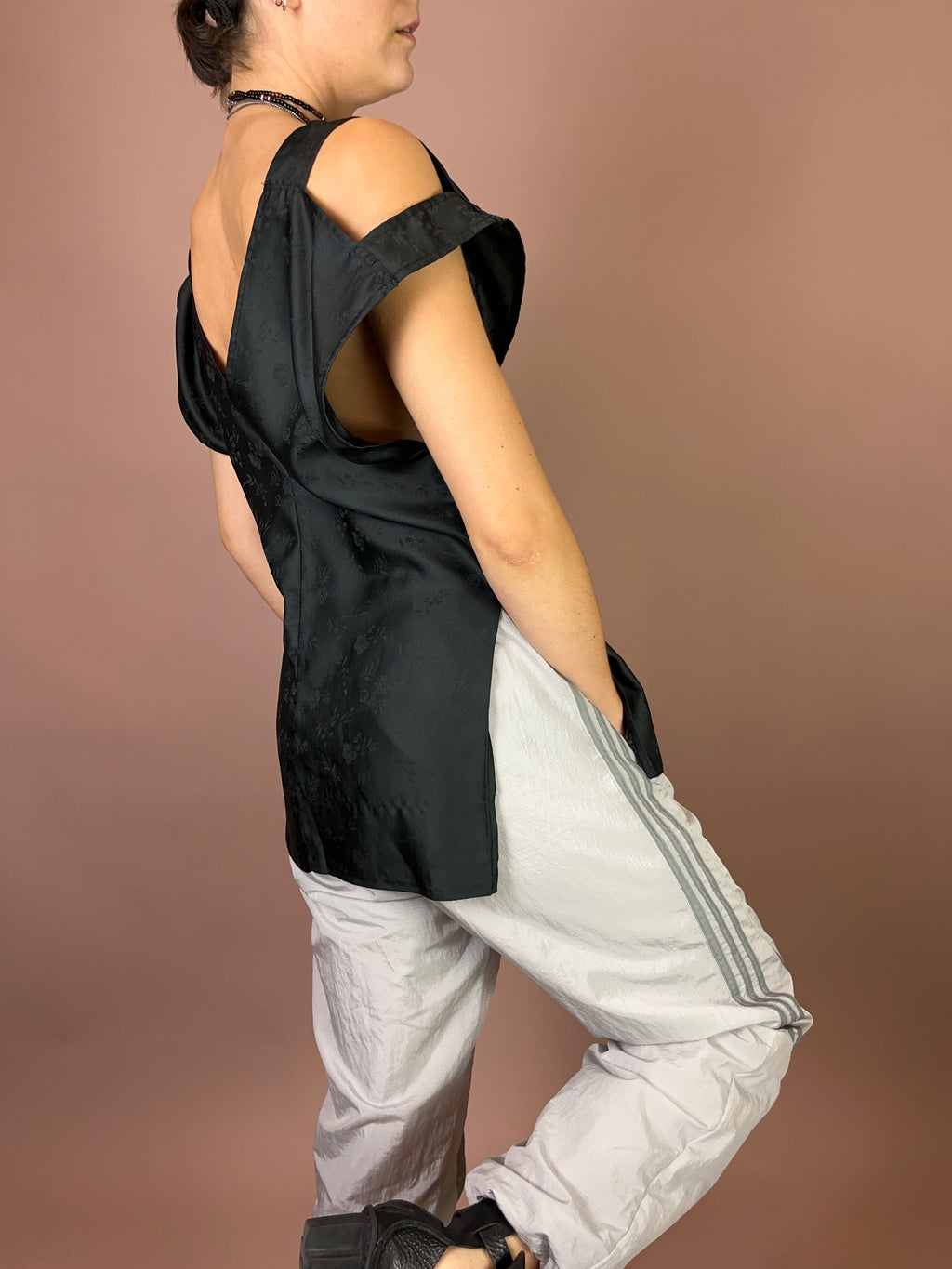 Satin Top Blumen Gr. 38