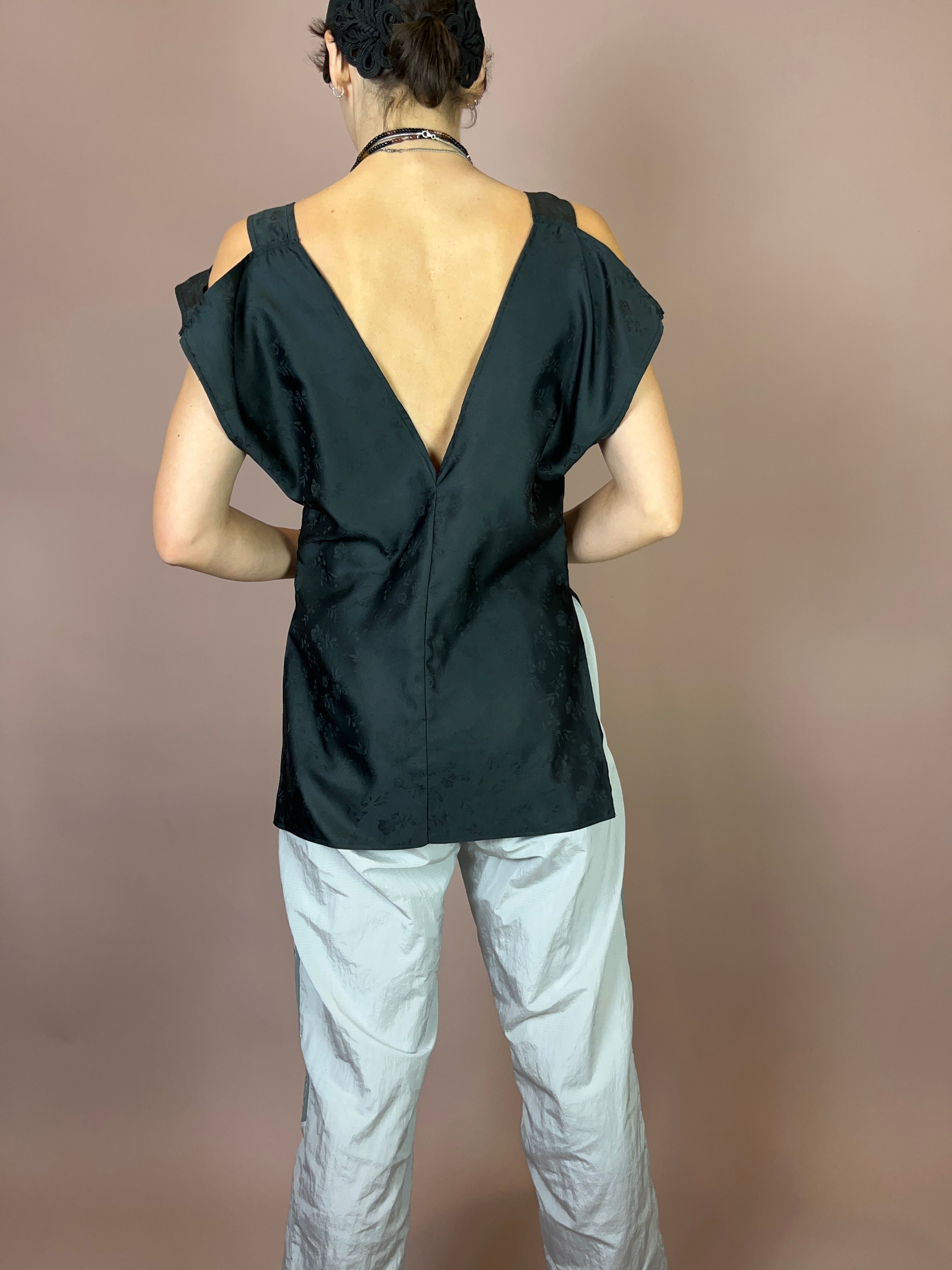 Satin Top Blumen Gr. 38