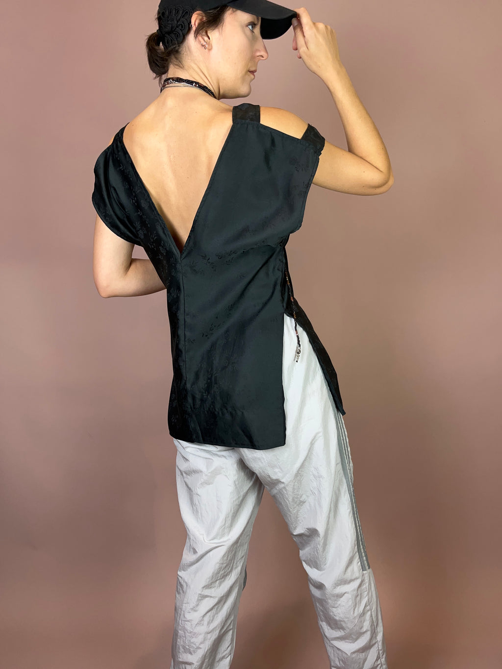 Satin Top Blumen Gr. 38