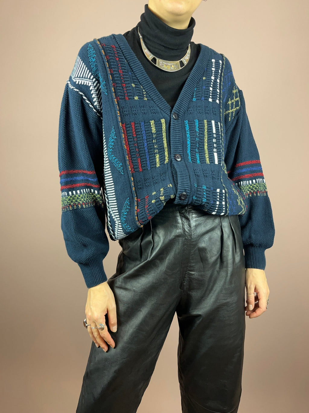 Cardigan Knit Dark Blue Gr. L