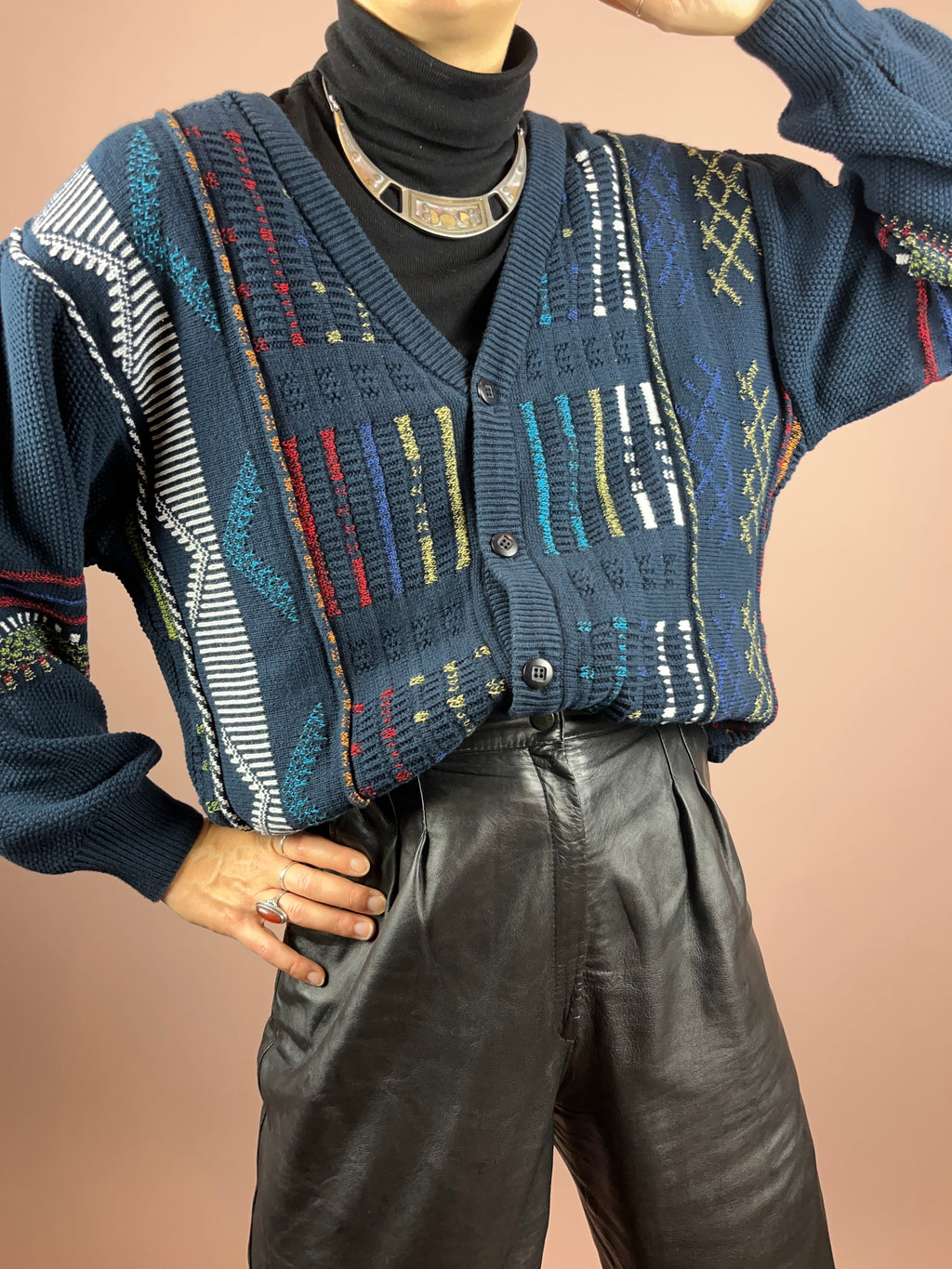 Cardigan Knit Dark Blue Gr. L