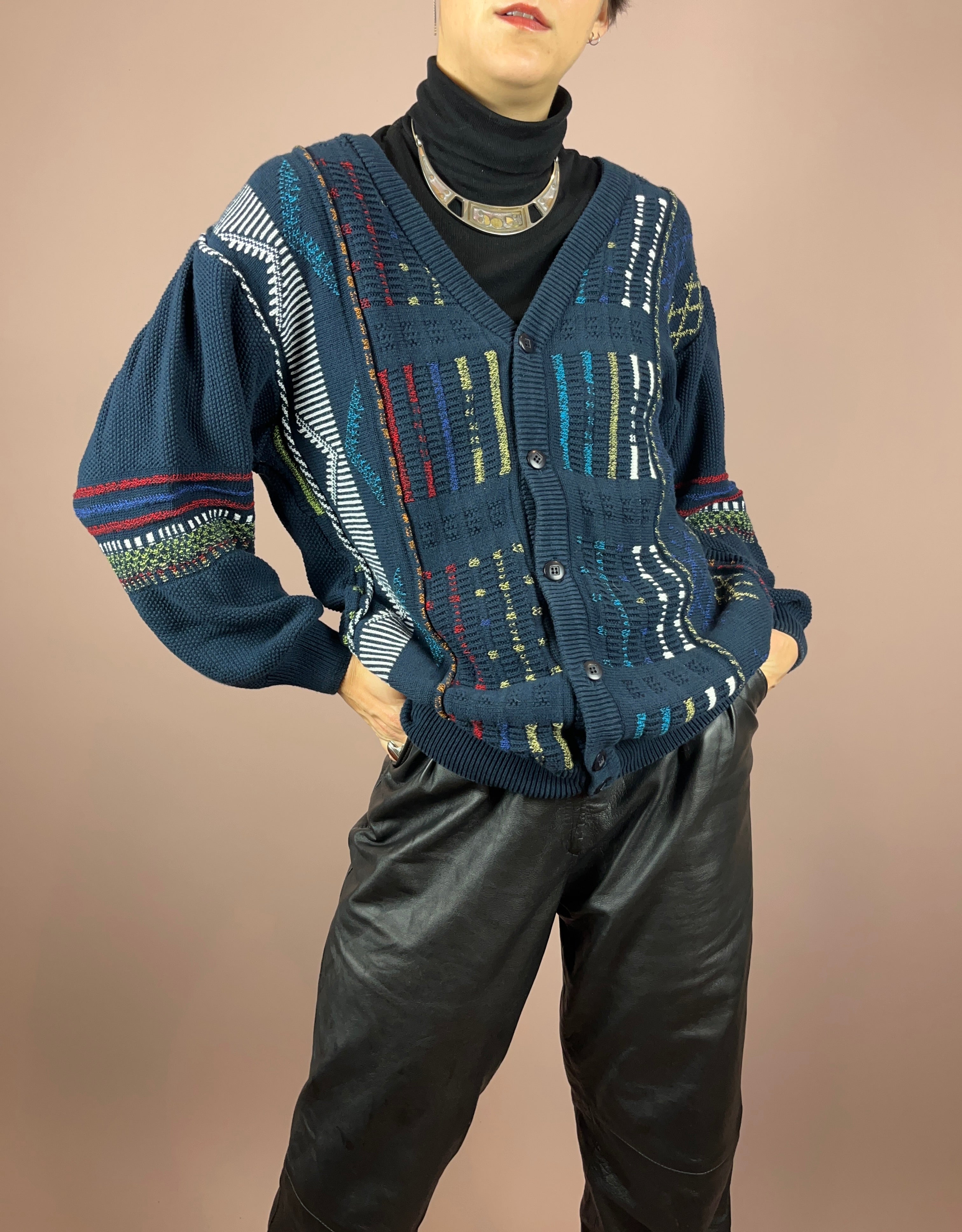 Cardigan Knit Dark Blue Gr. L