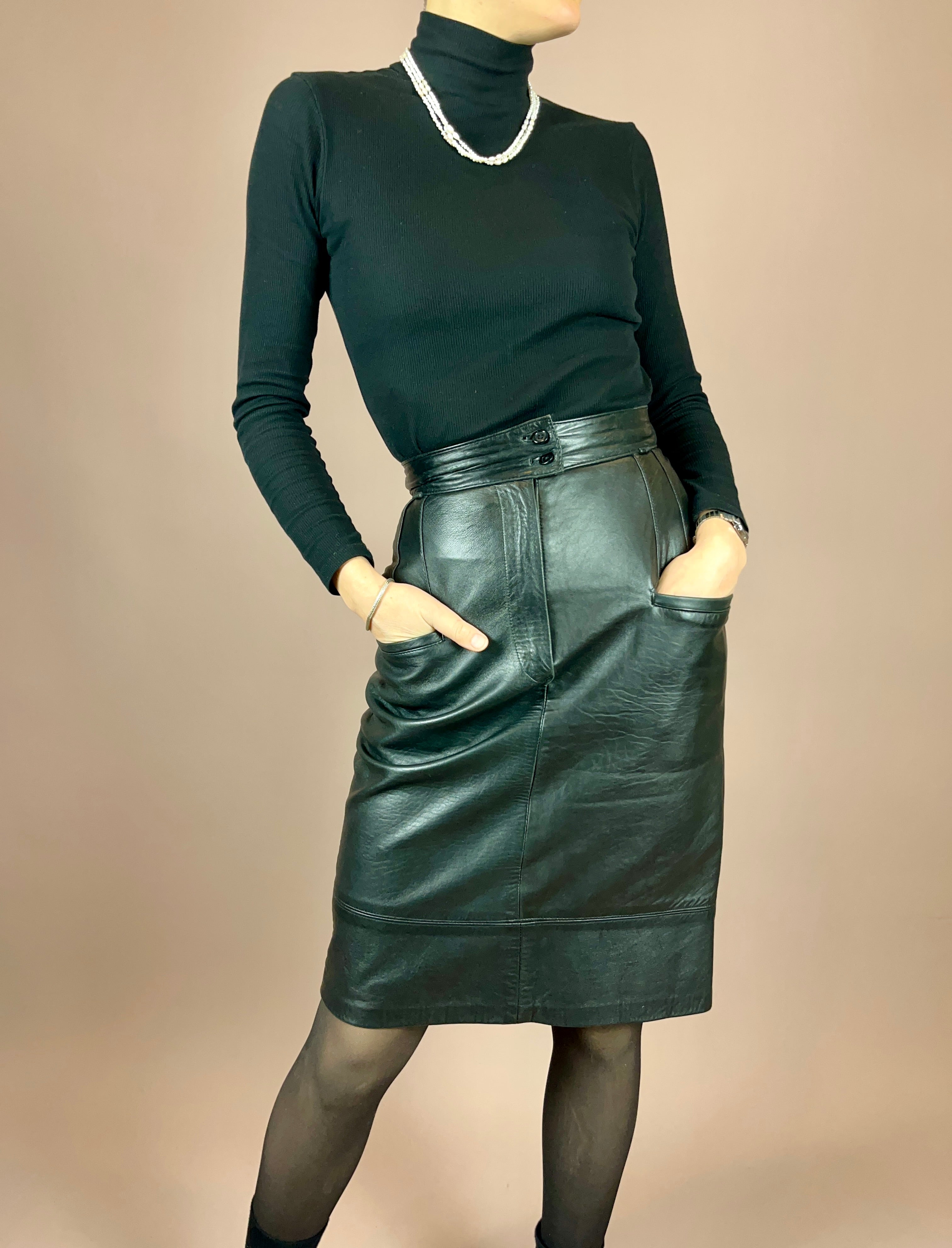 Leather Skirt Gr. 34