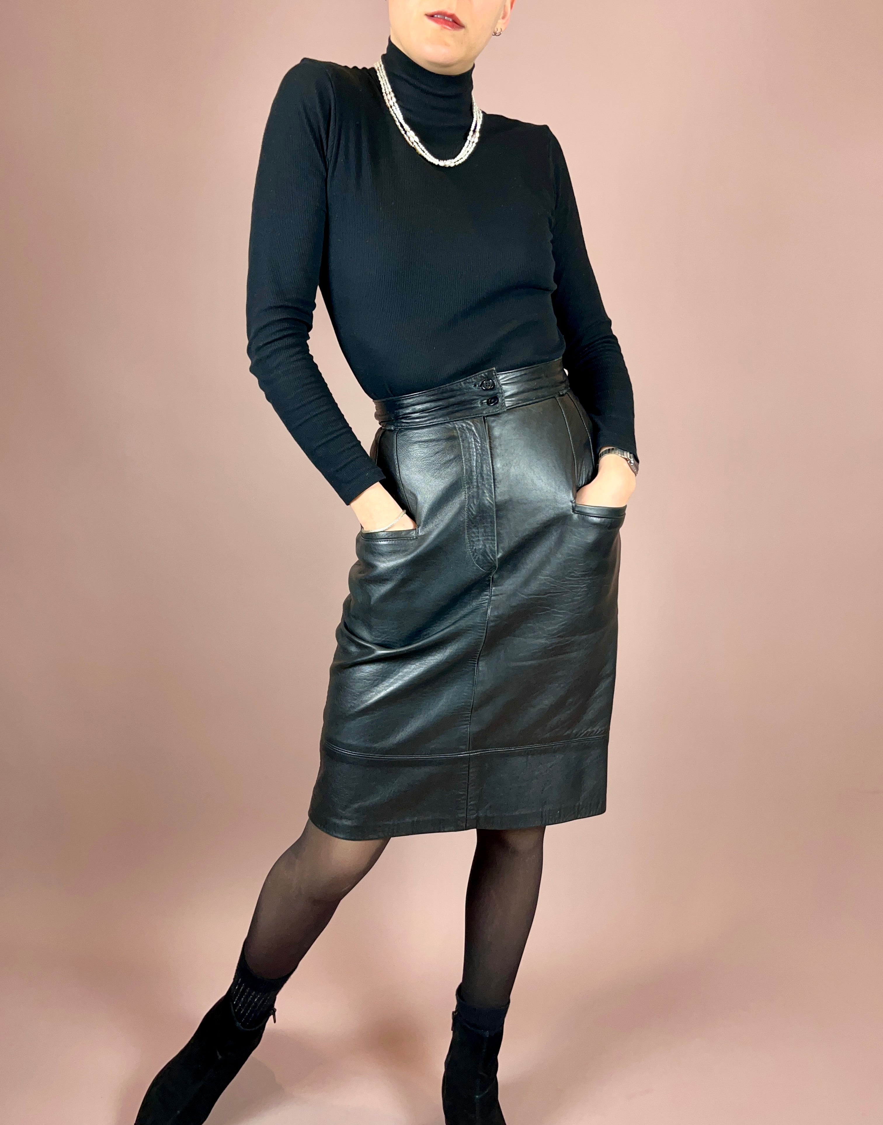 Leather Skirt Gr. 34
