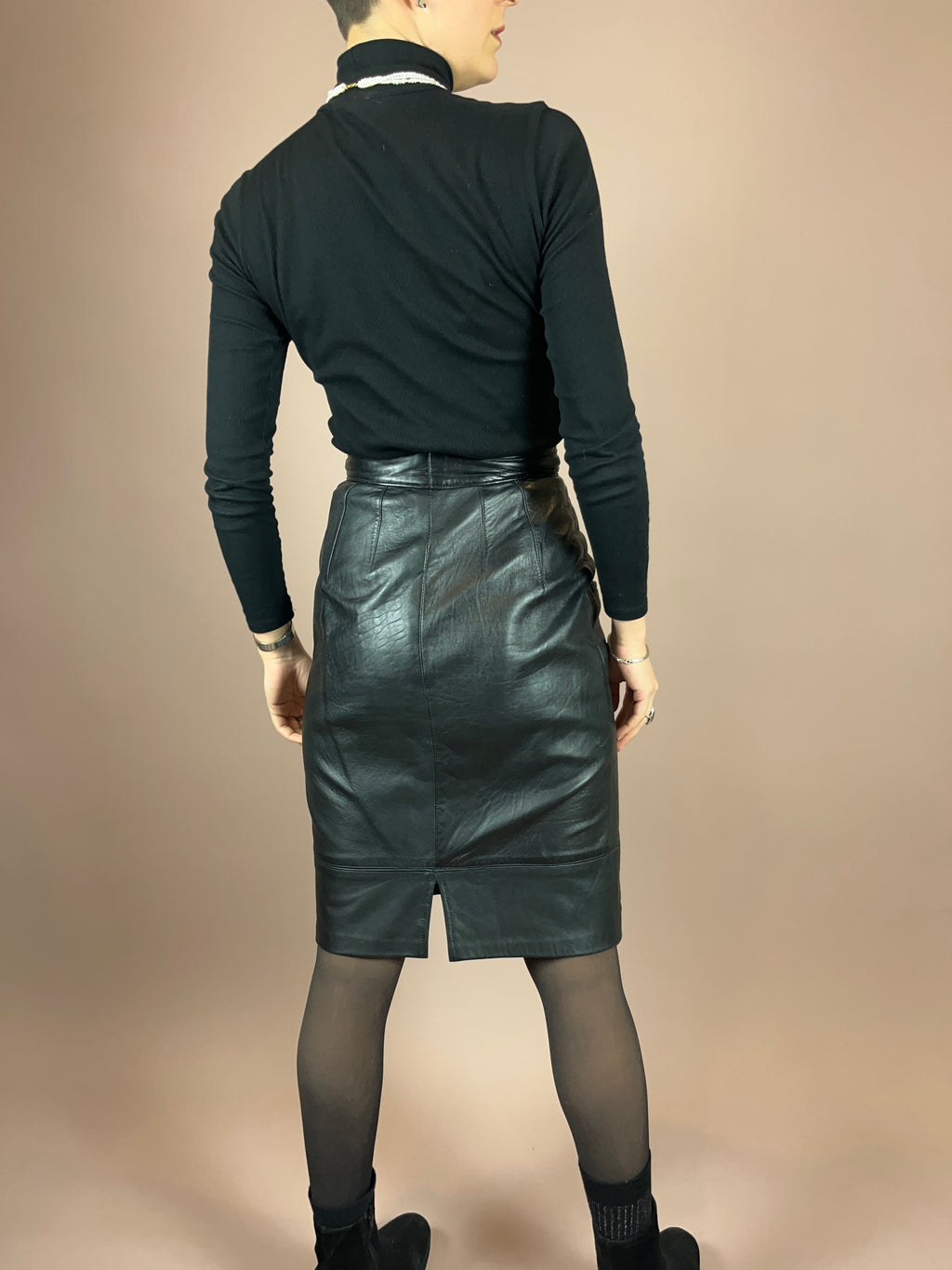 Leather Skirt Gr. 34