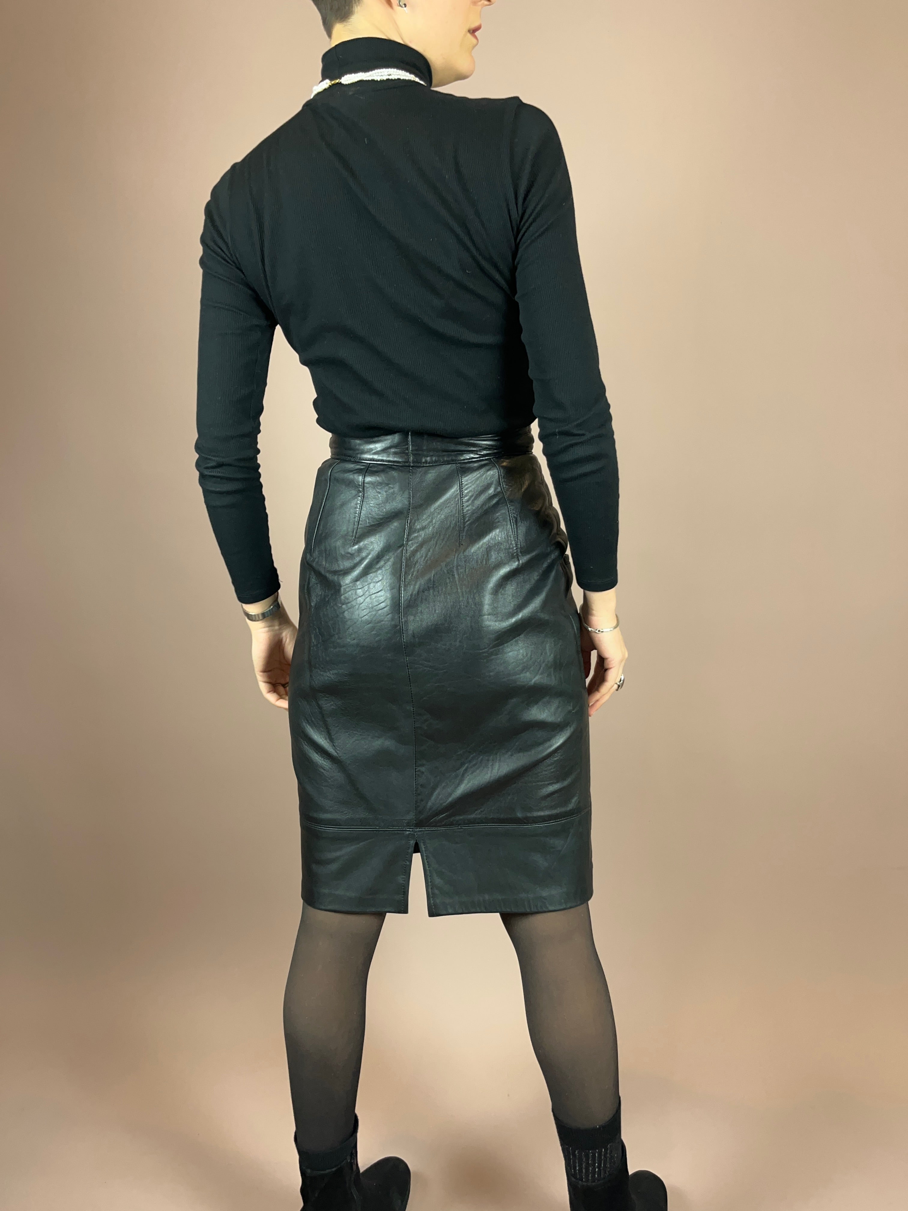 Leather Skirt Gr. 34