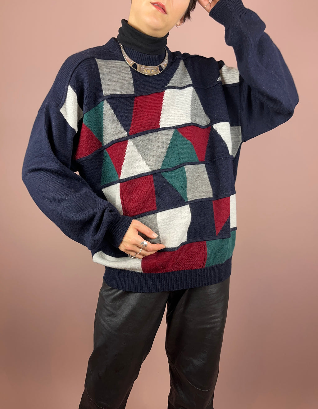 Pullover Knit Dark Blue Gr. L