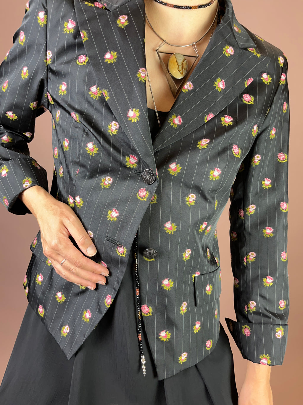 Blazer Rosen Bestickt Y2K Gr. 38