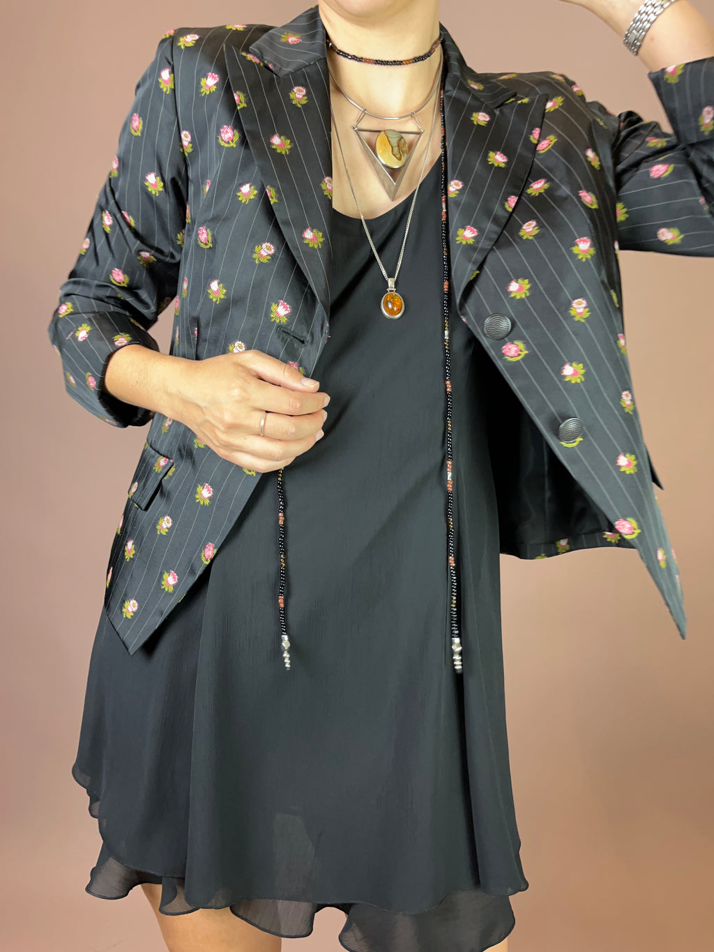 Blazer Rosen Bestickt Y2K Gr. 38