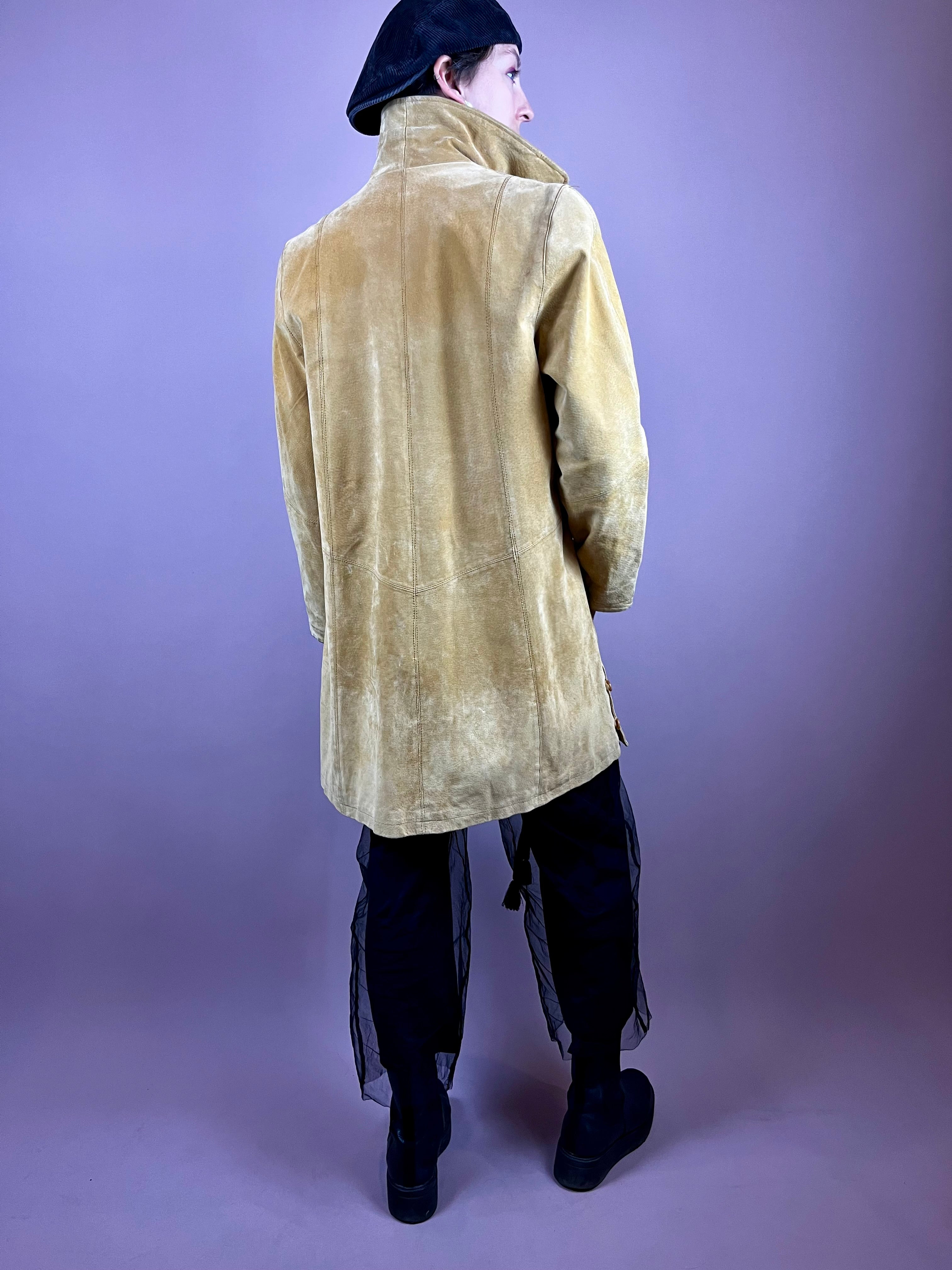 Yellow Leather Coat Gr. 38