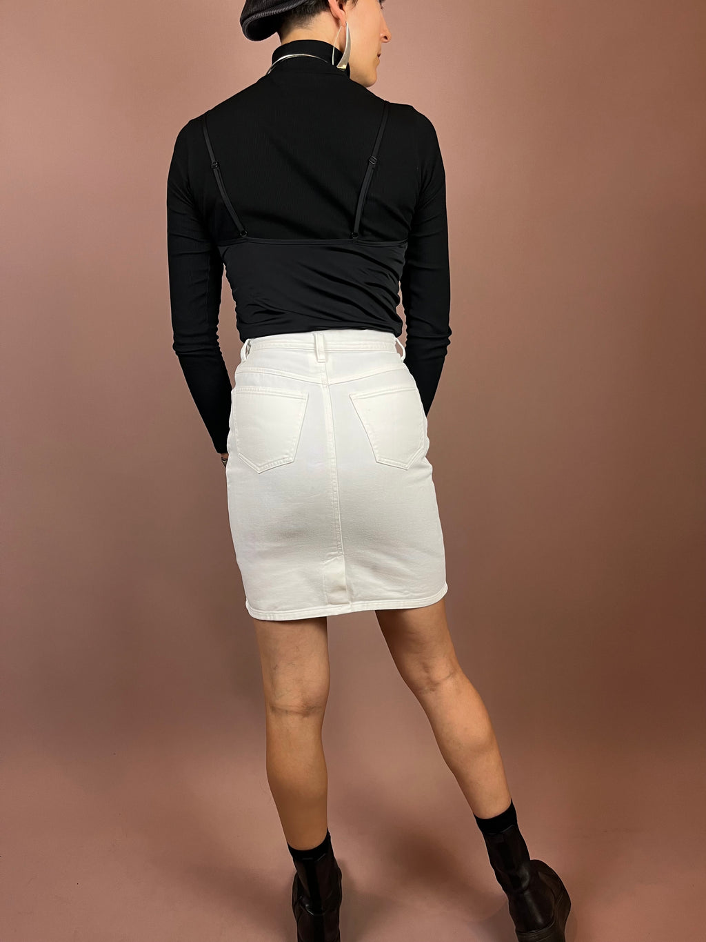 Skirt Mini White High Waist Gr. 34
