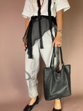 Longchamp Vintage Shopper Tote – Schwarz, Leder