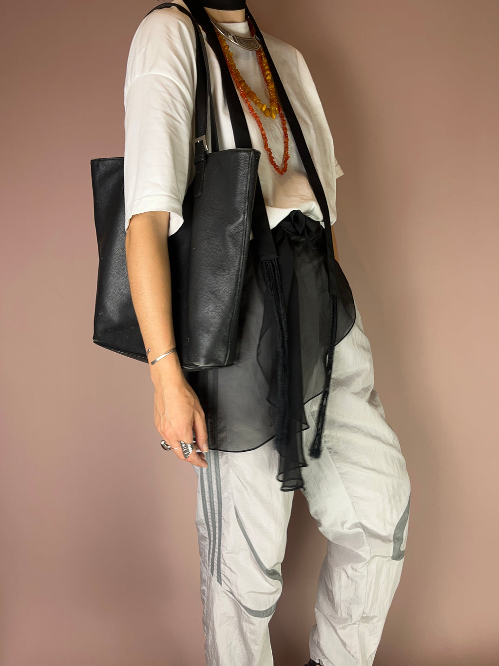 Longchamp Vintage Shopper Tote – Schwarz, Leder