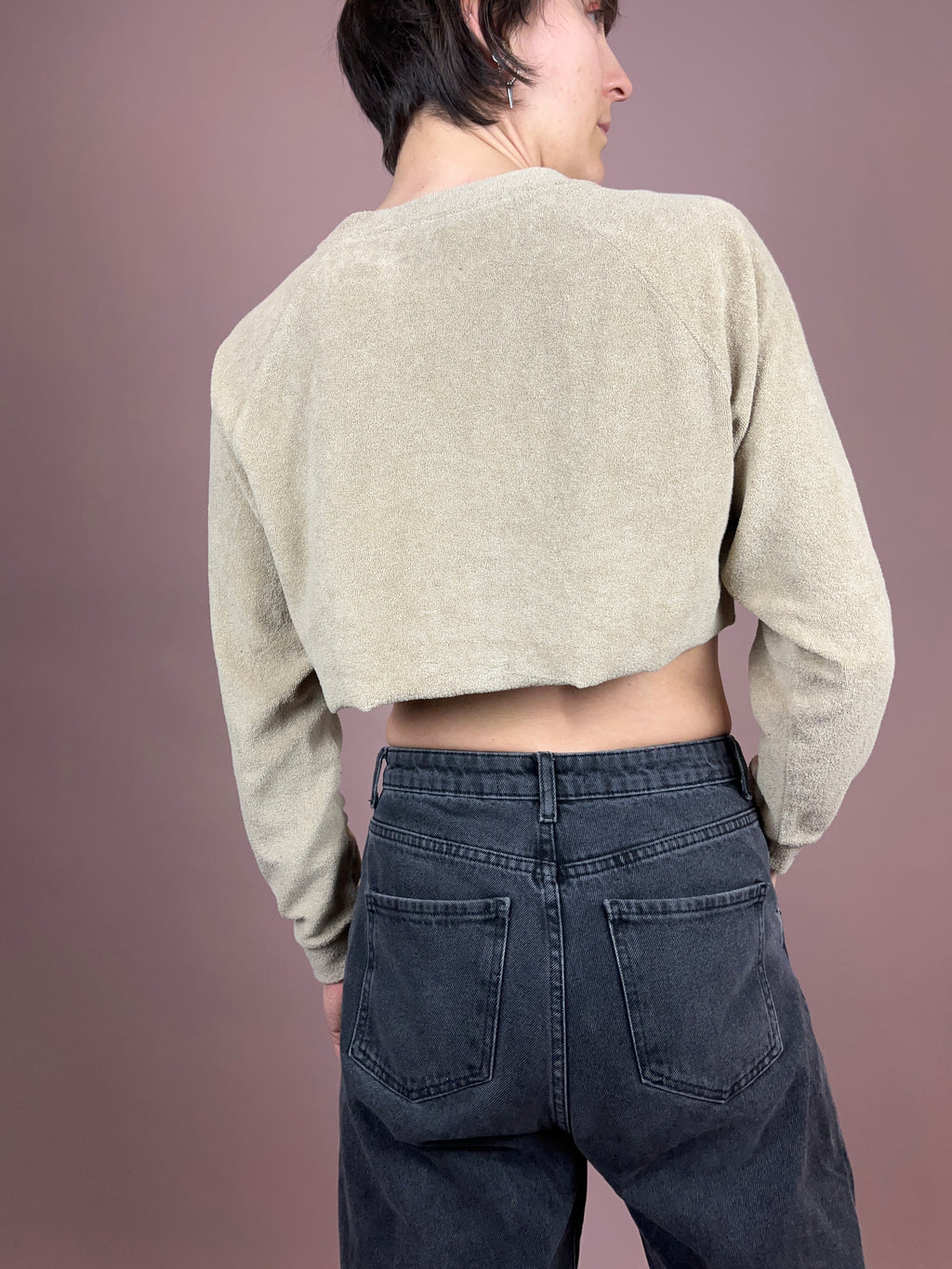 Calvin Klein Pullover Beige Frottee Gr. 36