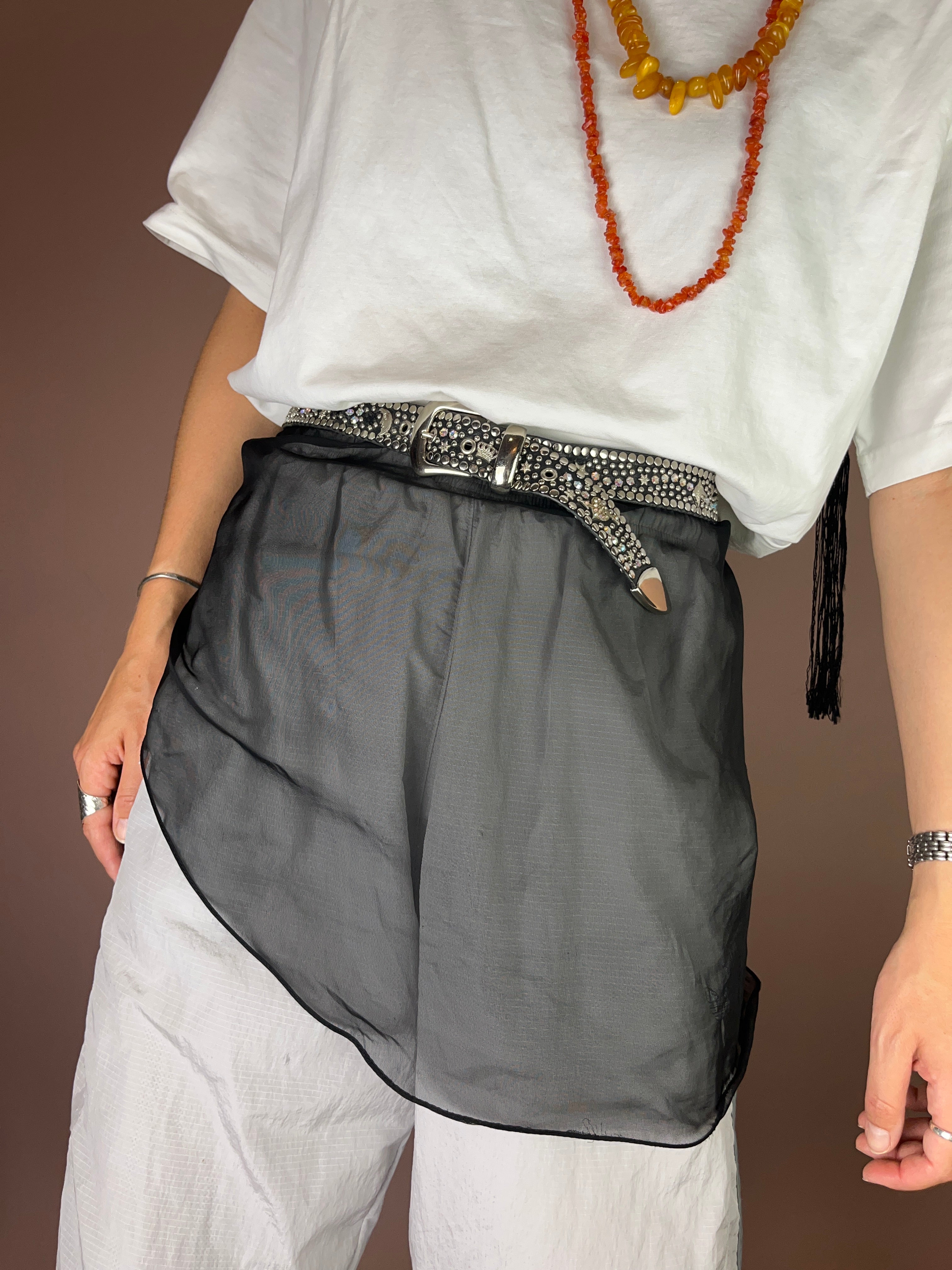 Gürtel Schwarz Leder mit Nieten & Strass – Kolster