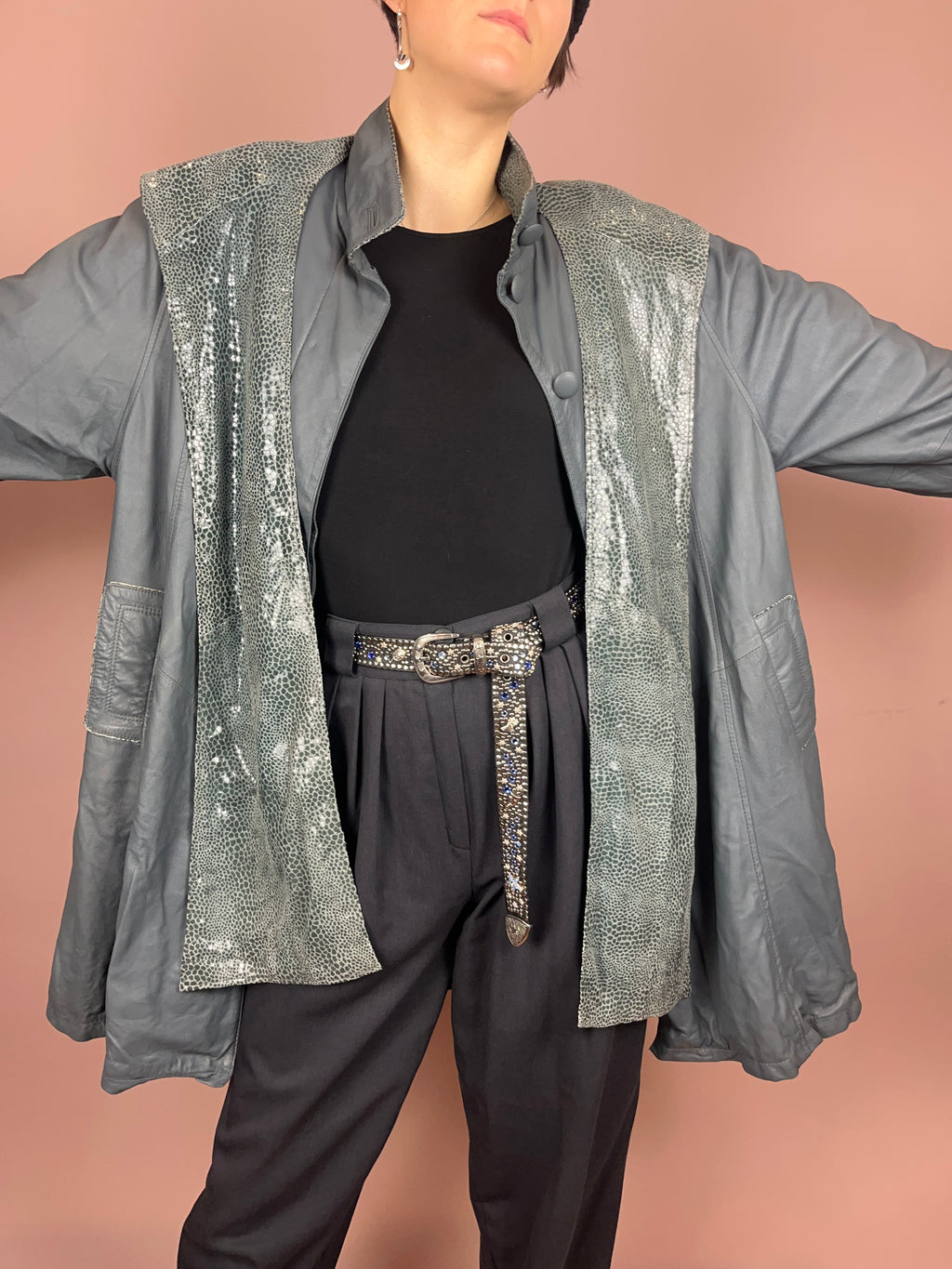 Leathercoat Grey Hood Snake Gr. 40