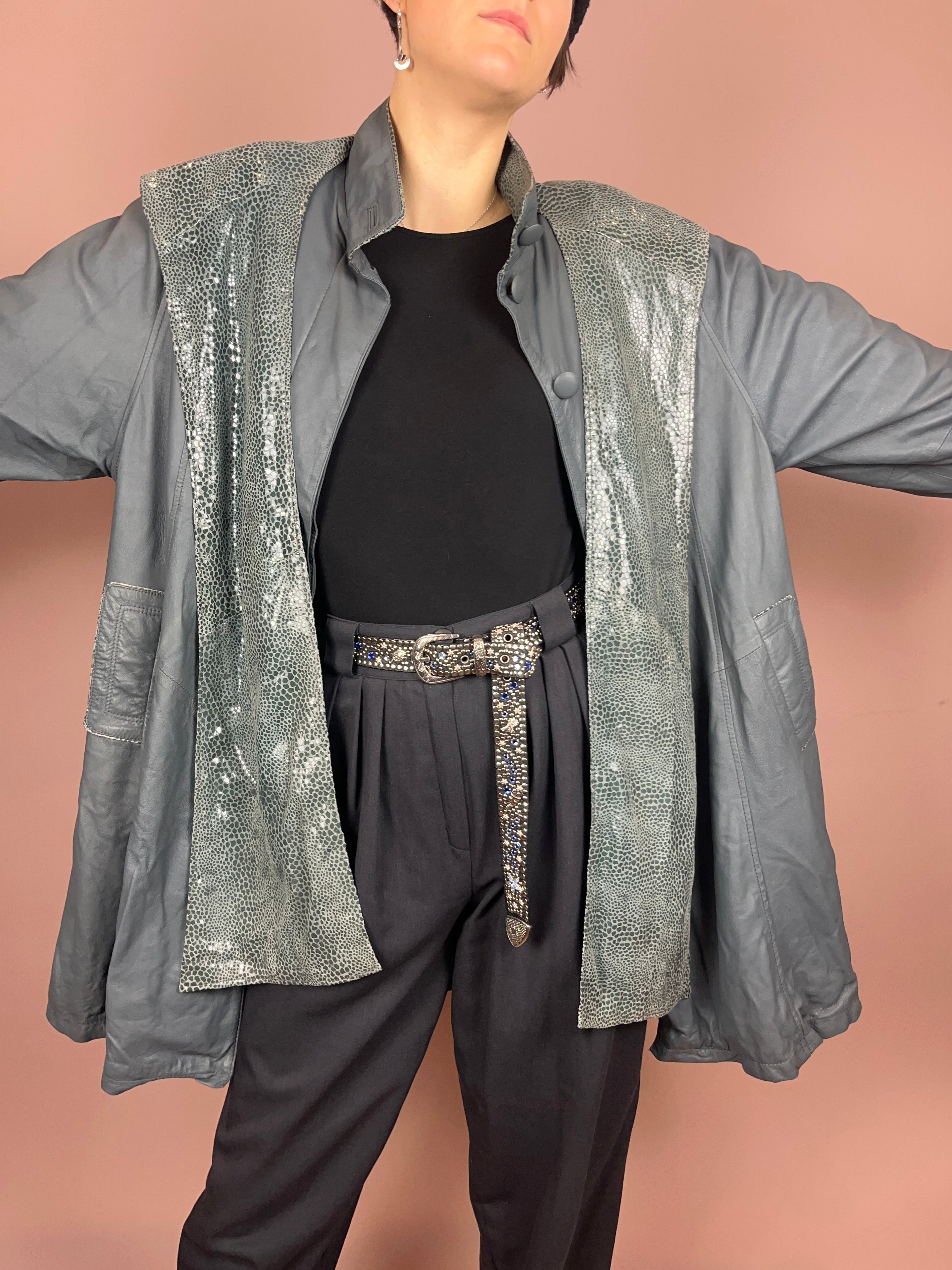 Leathercoat Grey Hood Snake Gr. 40