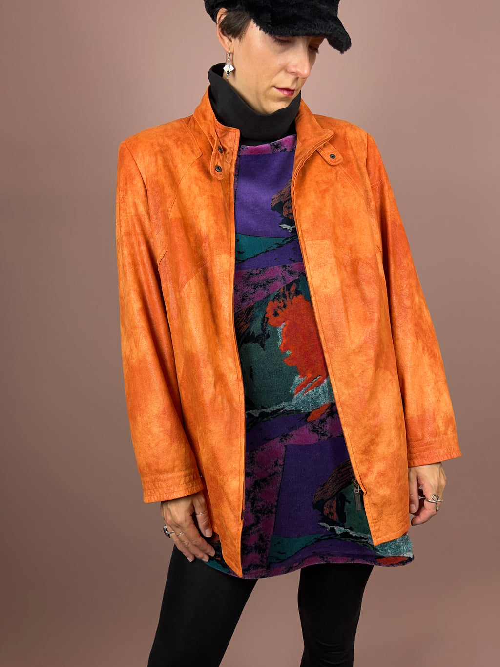 Biker Jacket Orange Gr. M