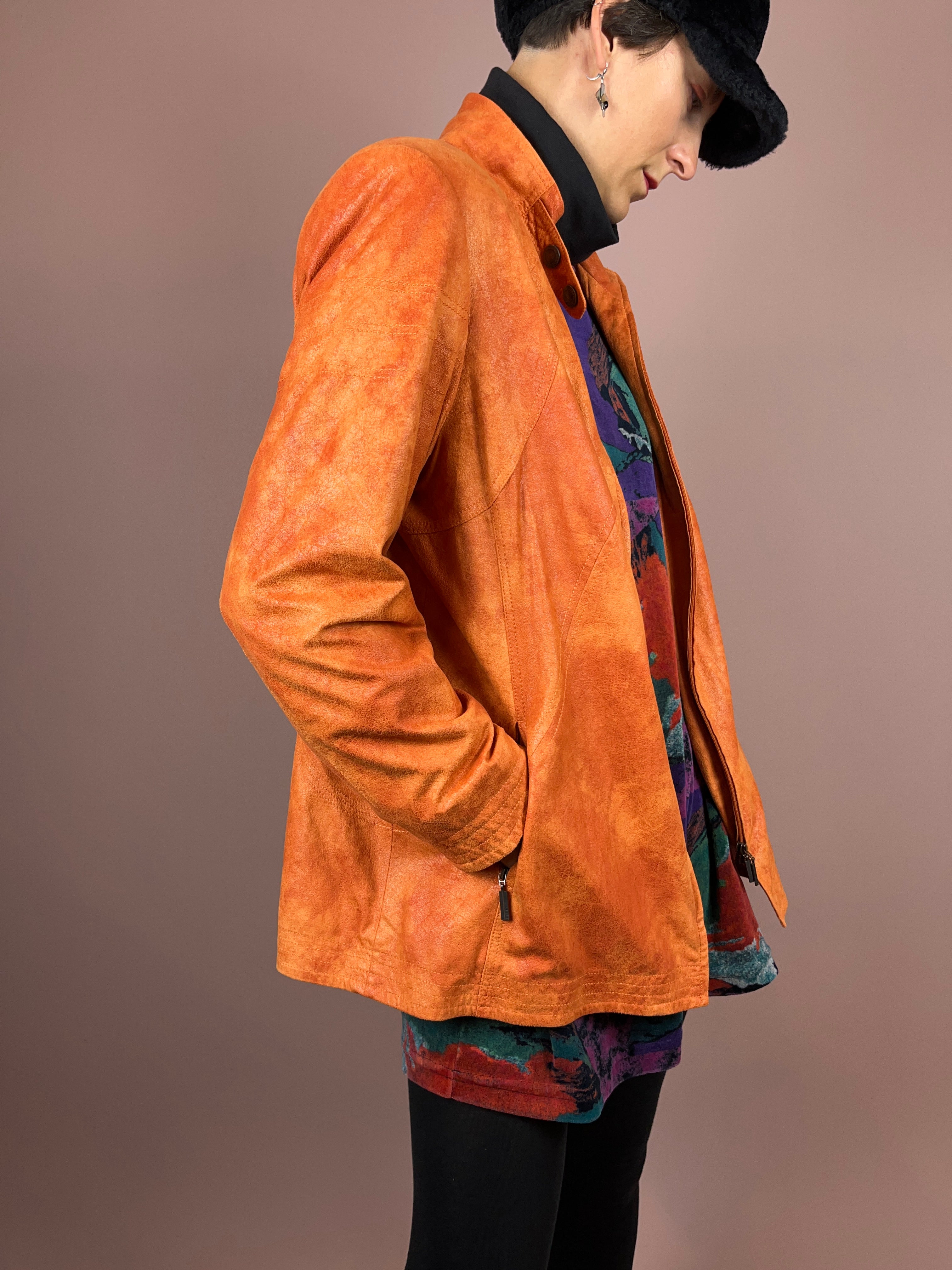 Biker Jacket Orange Gr. M