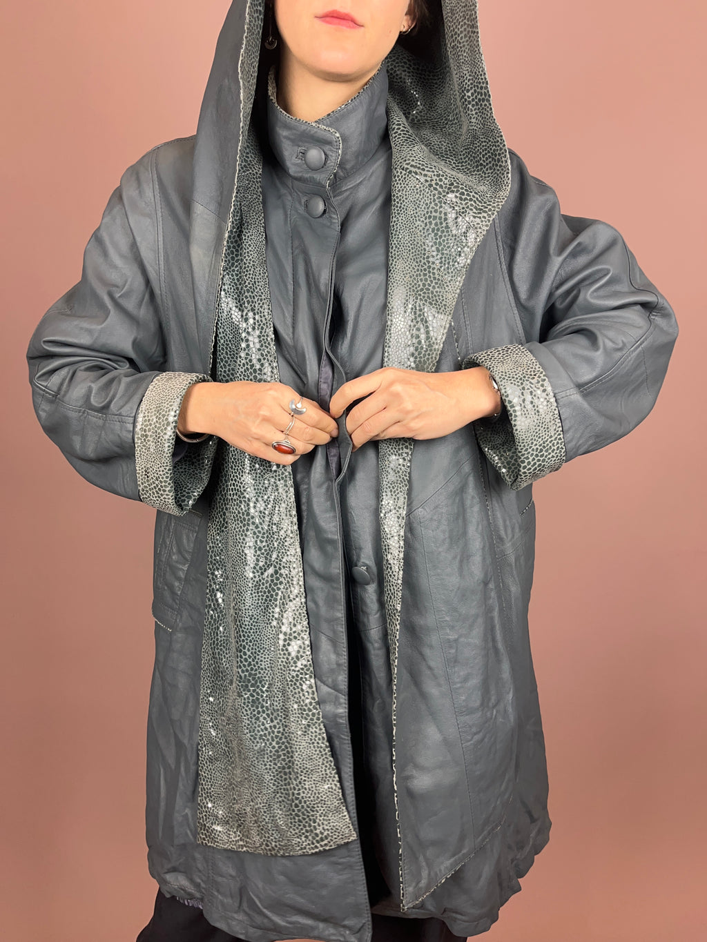 Leathercoat Grey Hood Snake Gr. 40