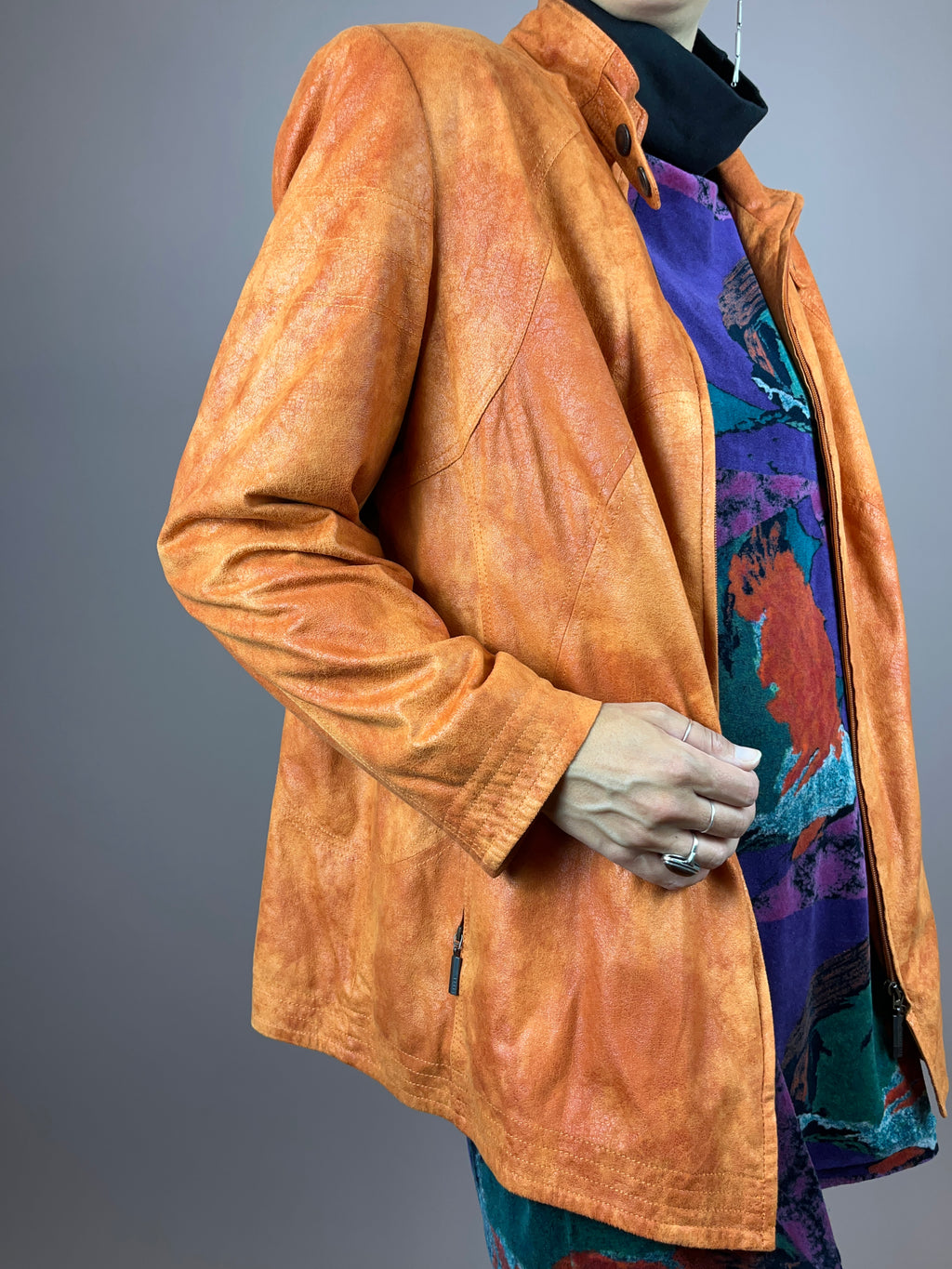 Biker Jacket Orange Gr. M