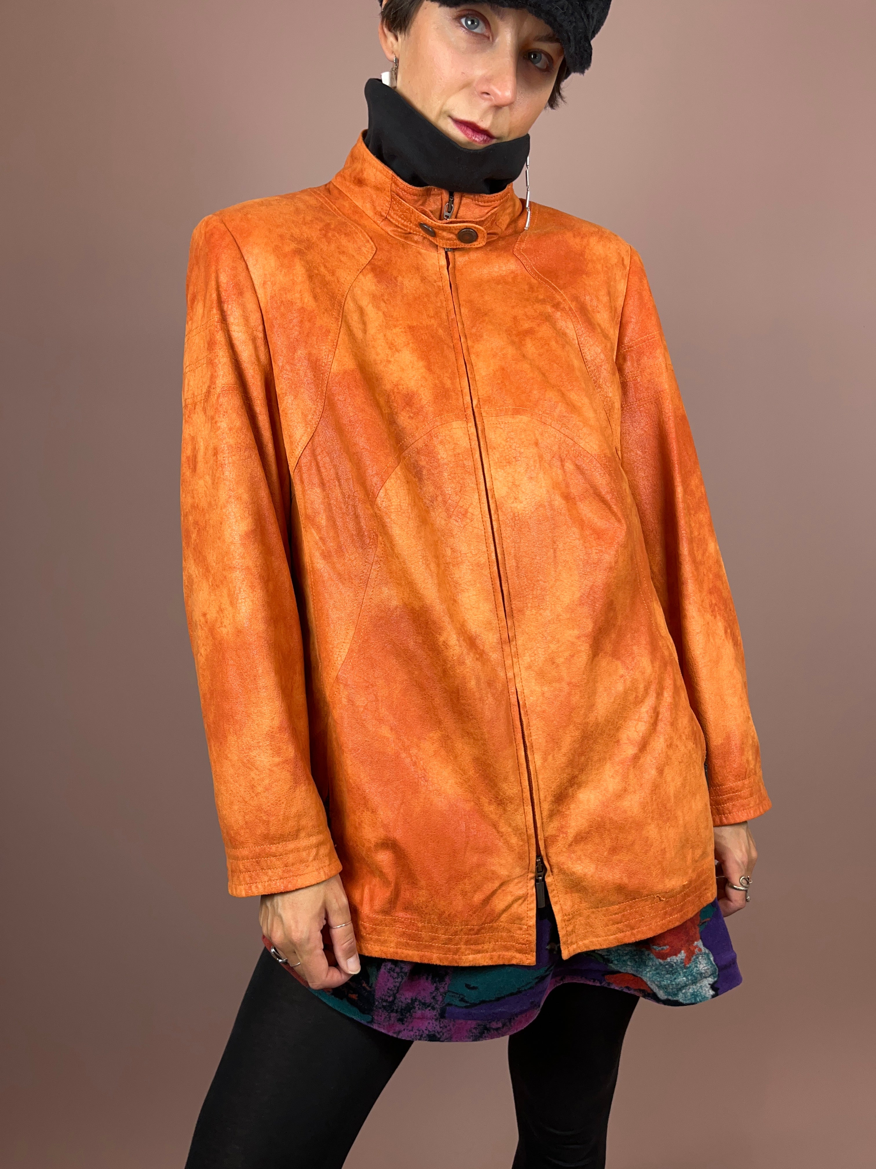 Biker Jacket Orange Gr. M