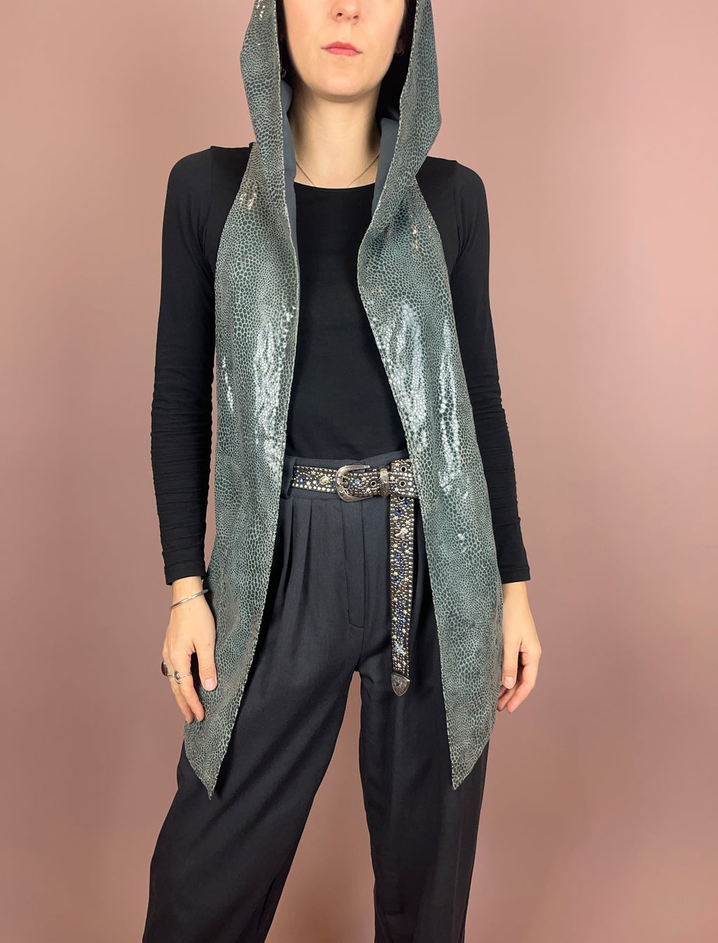 Leathercoat Grey Hood Snake Gr. 40