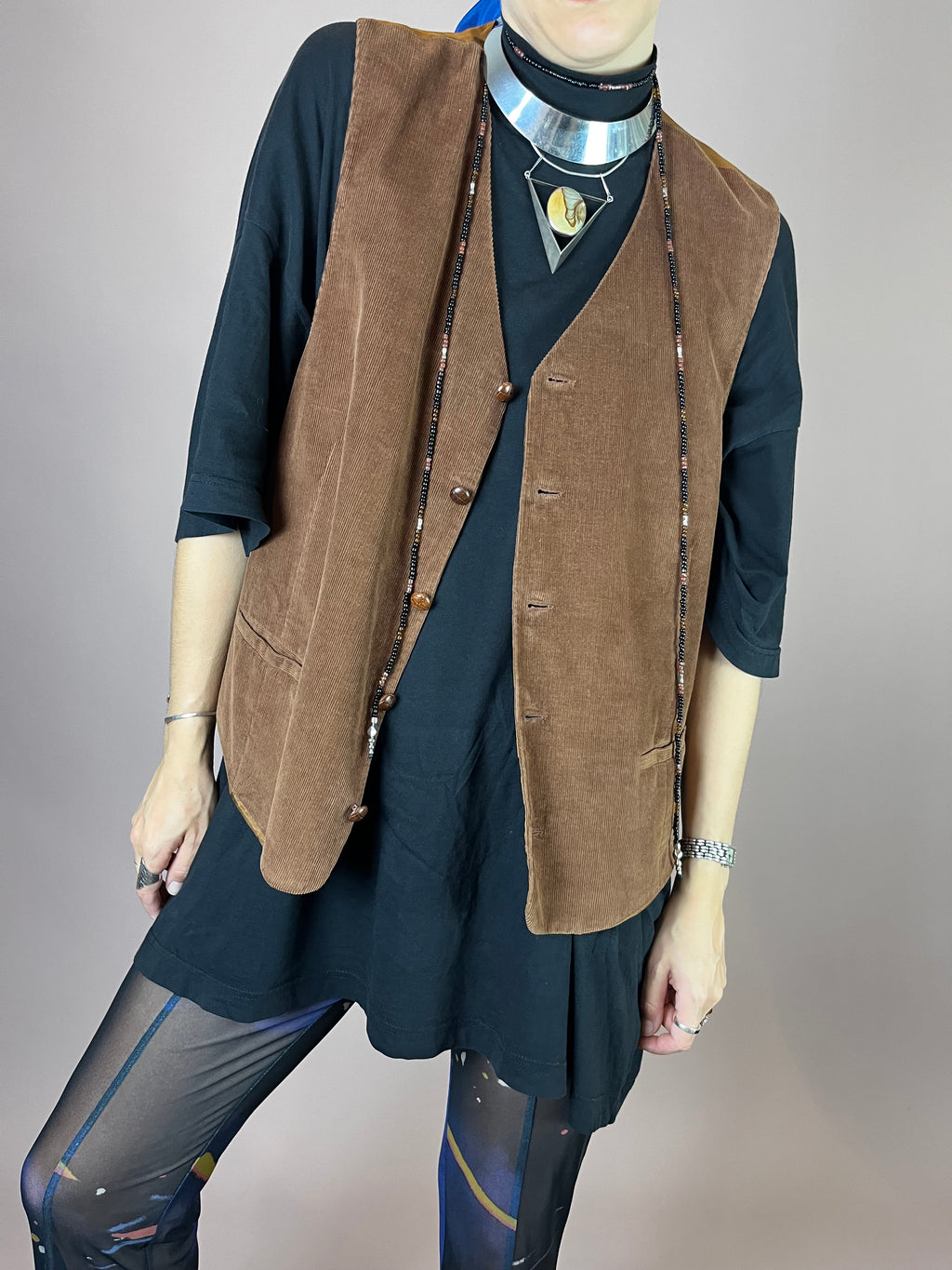 Braune Cord Weste Gr. L