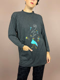 Sweatshirt Grey Embroidered Gr. 38