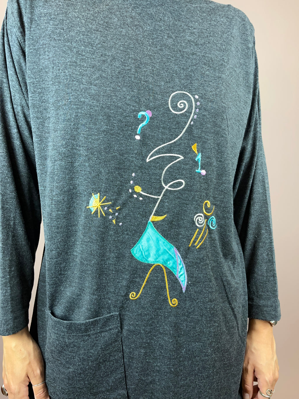 Sweatshirt Grey Embroidered Gr. 38