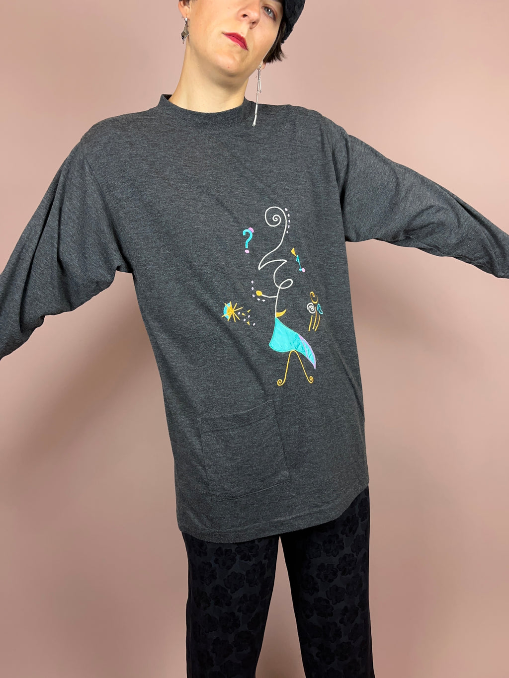 Sweatshirt Grey Embroidered Gr. 38