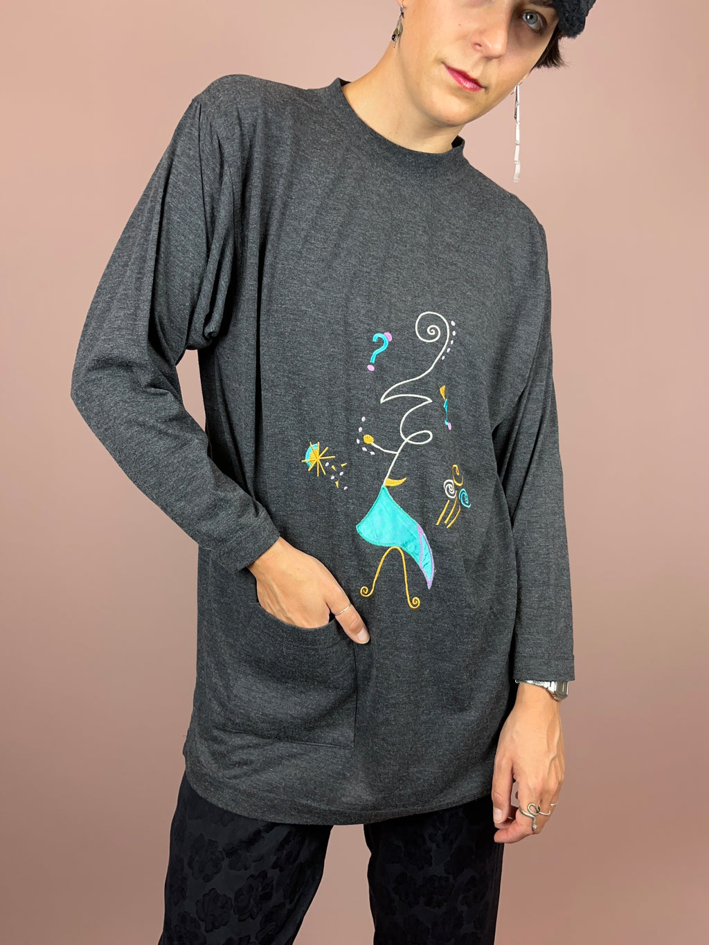 Sweatshirt Grey Embroidered Gr. 38