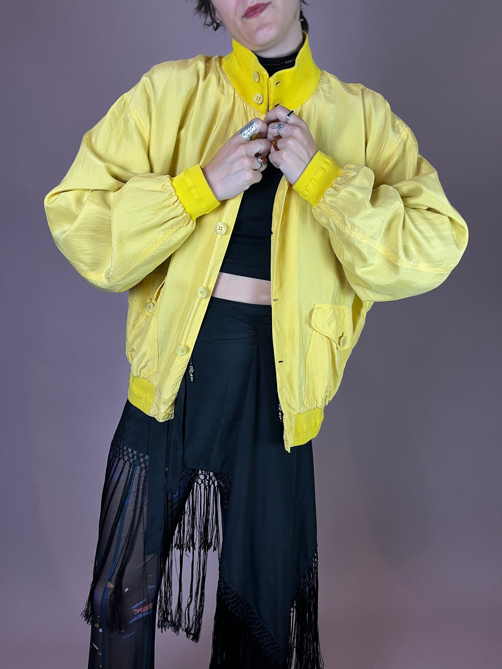 Seidenbomber Gelb Oversized Gr. M